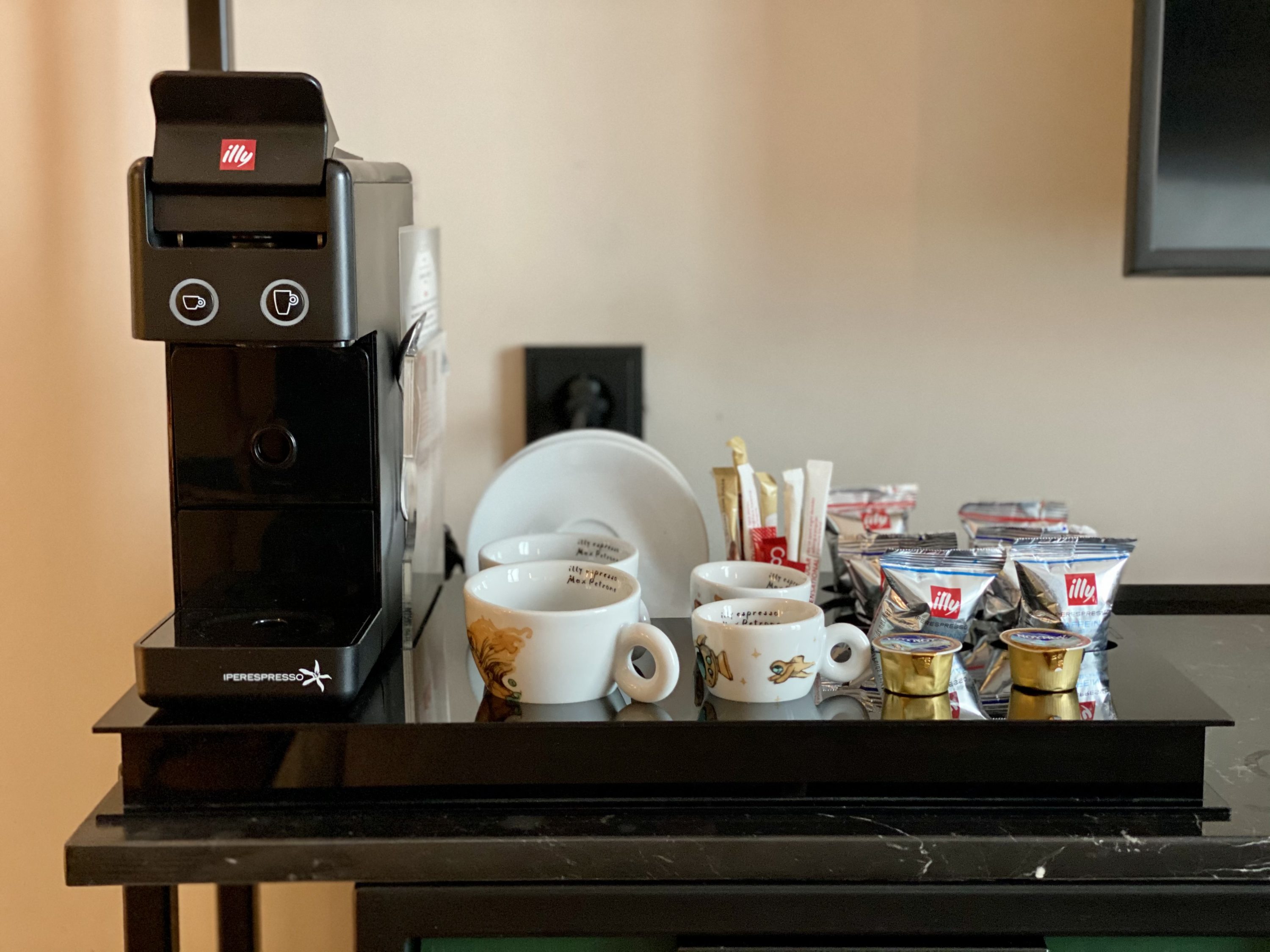 Academias Hotel bedroom espresso machine