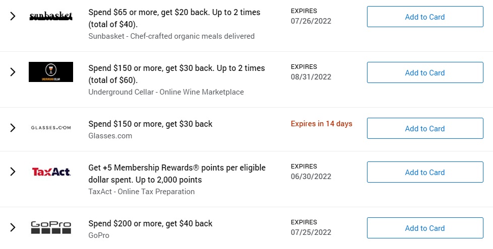 Amex Offers 2022 Amex Offers 2022
