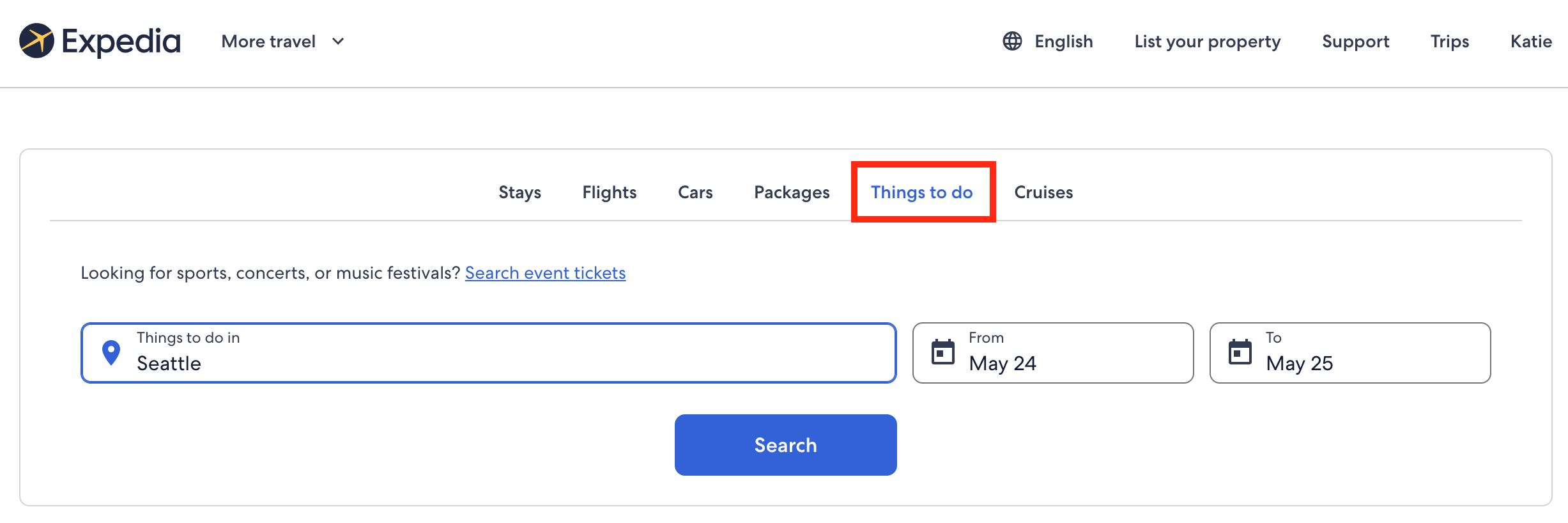 Expedia things to do