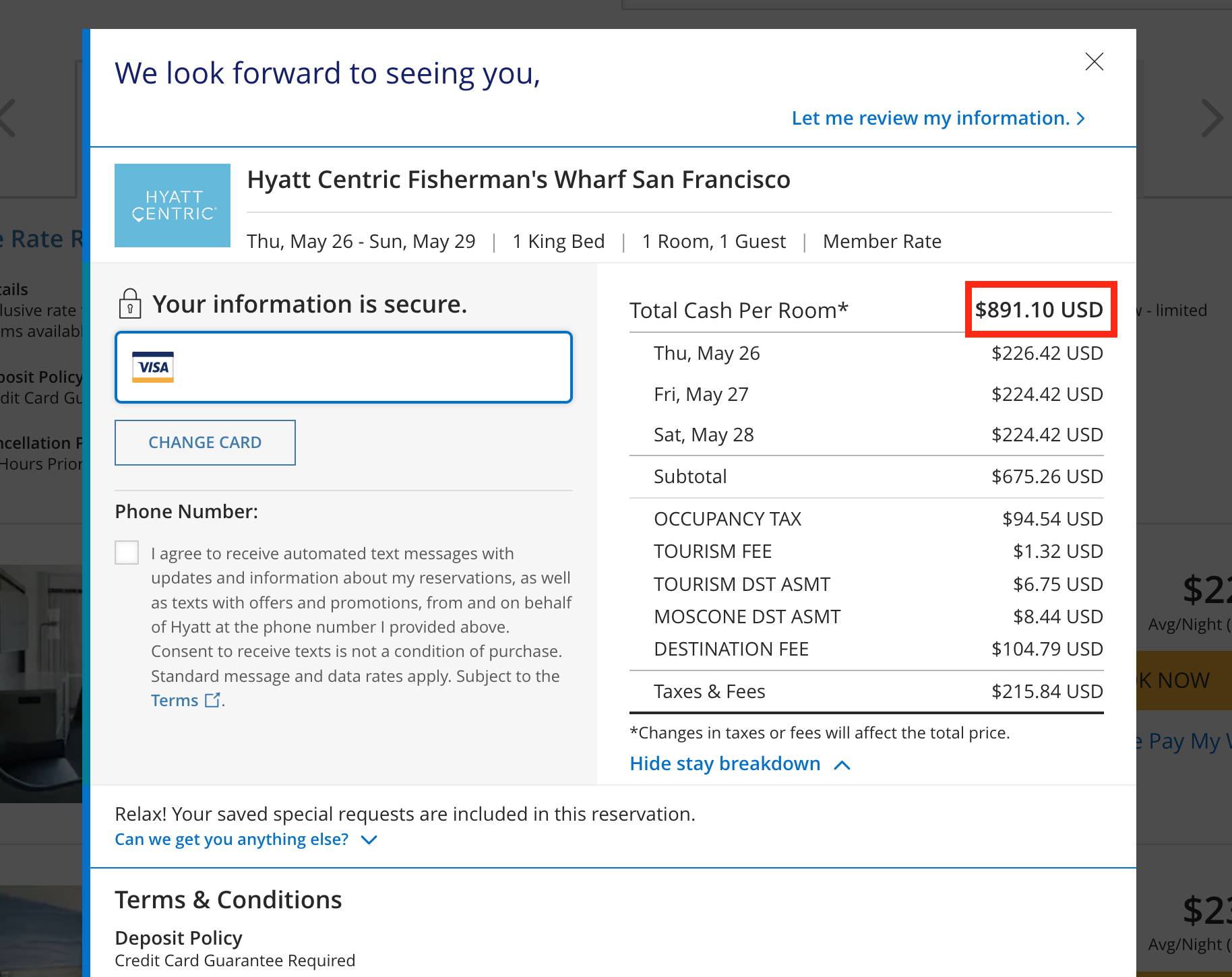 Hyatt price on May 23