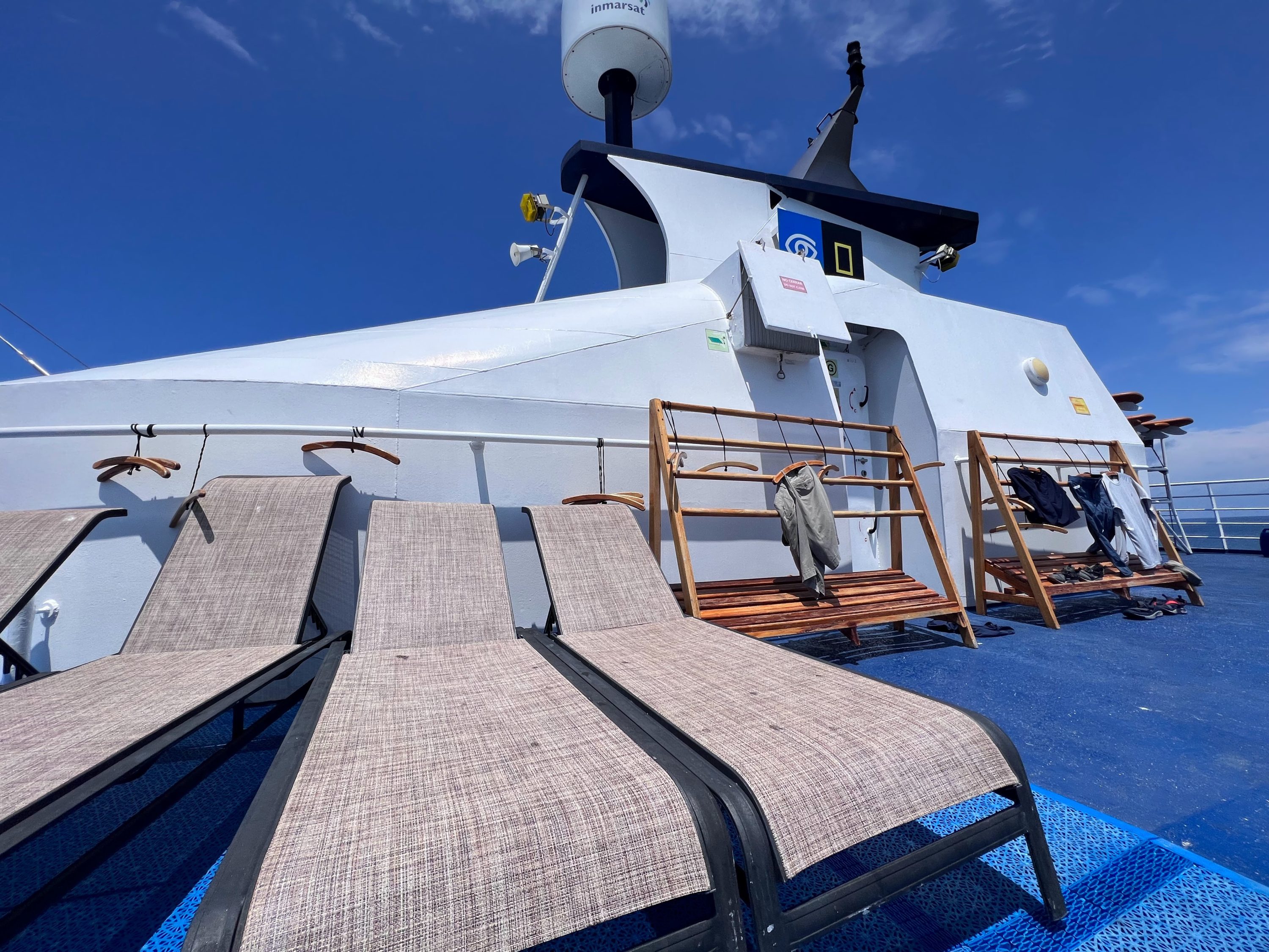 National Geographic Endeavour II top deck drying racks