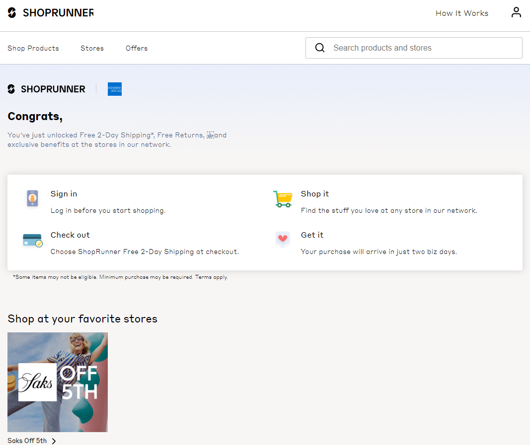 ShopRunner successful account creation