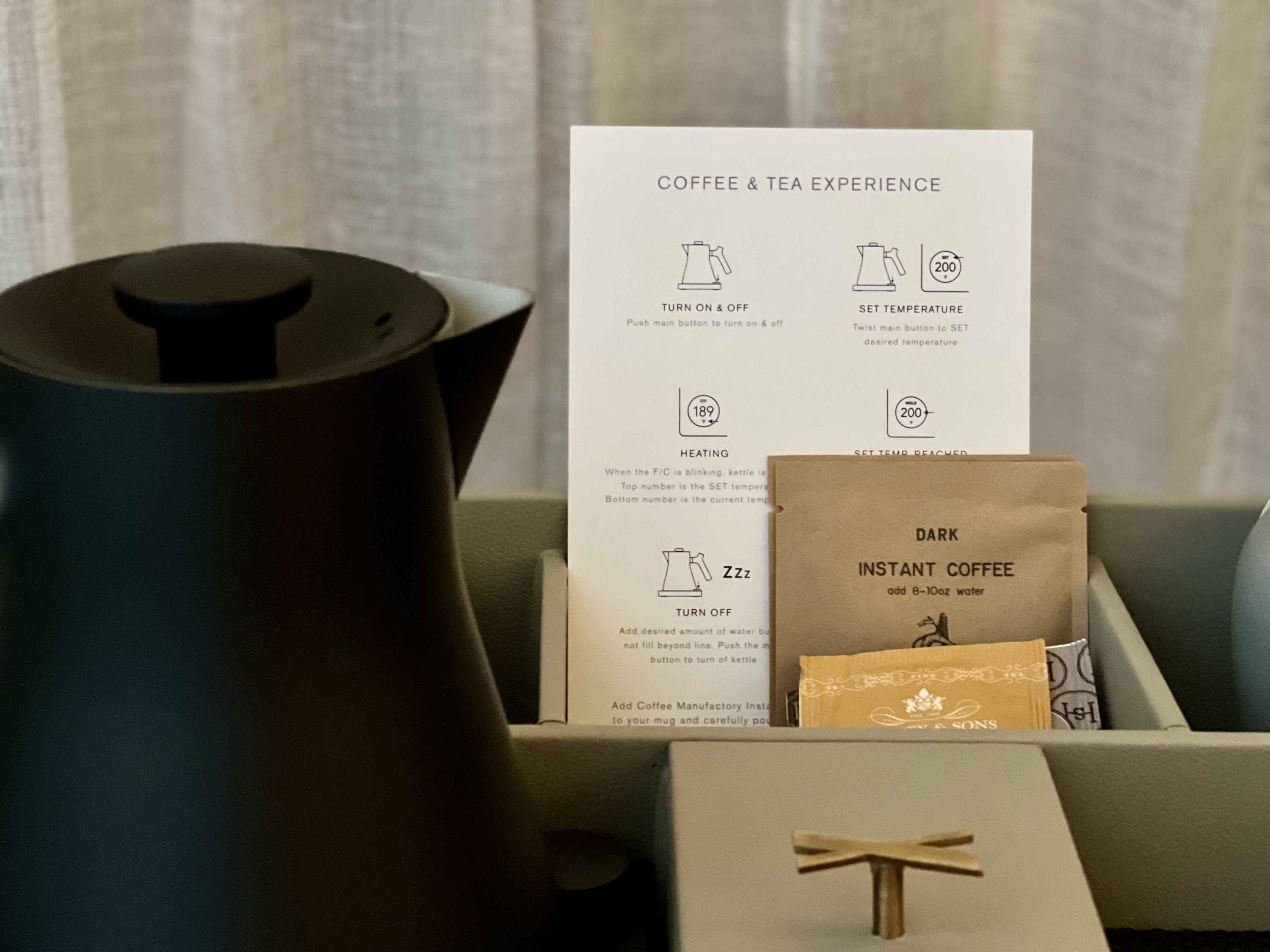 TETRA Hotel Autograph Collection bedroom coffee close up