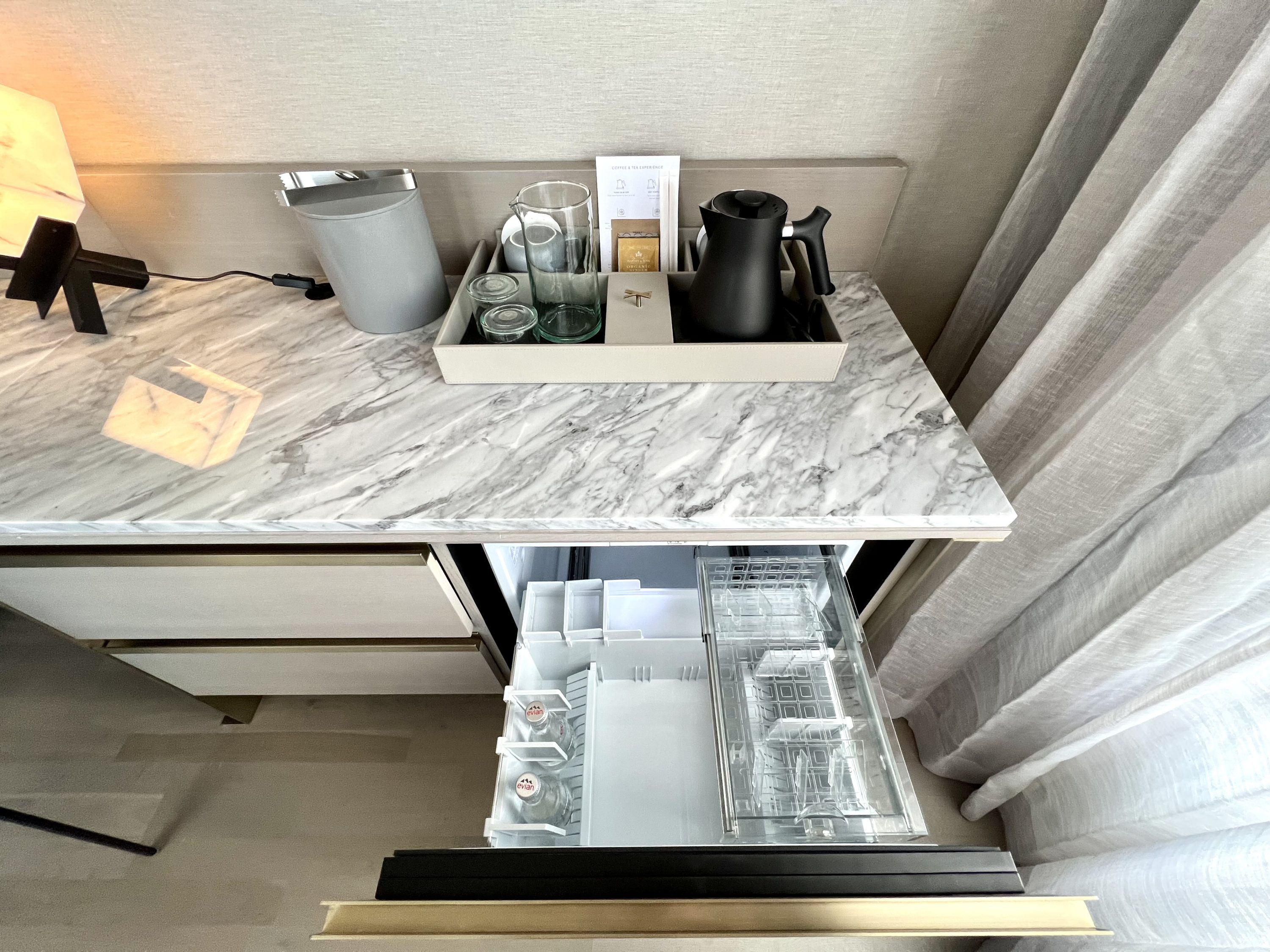 TETRA Hotel Autograph Collection room 504 fridge and hot drink station