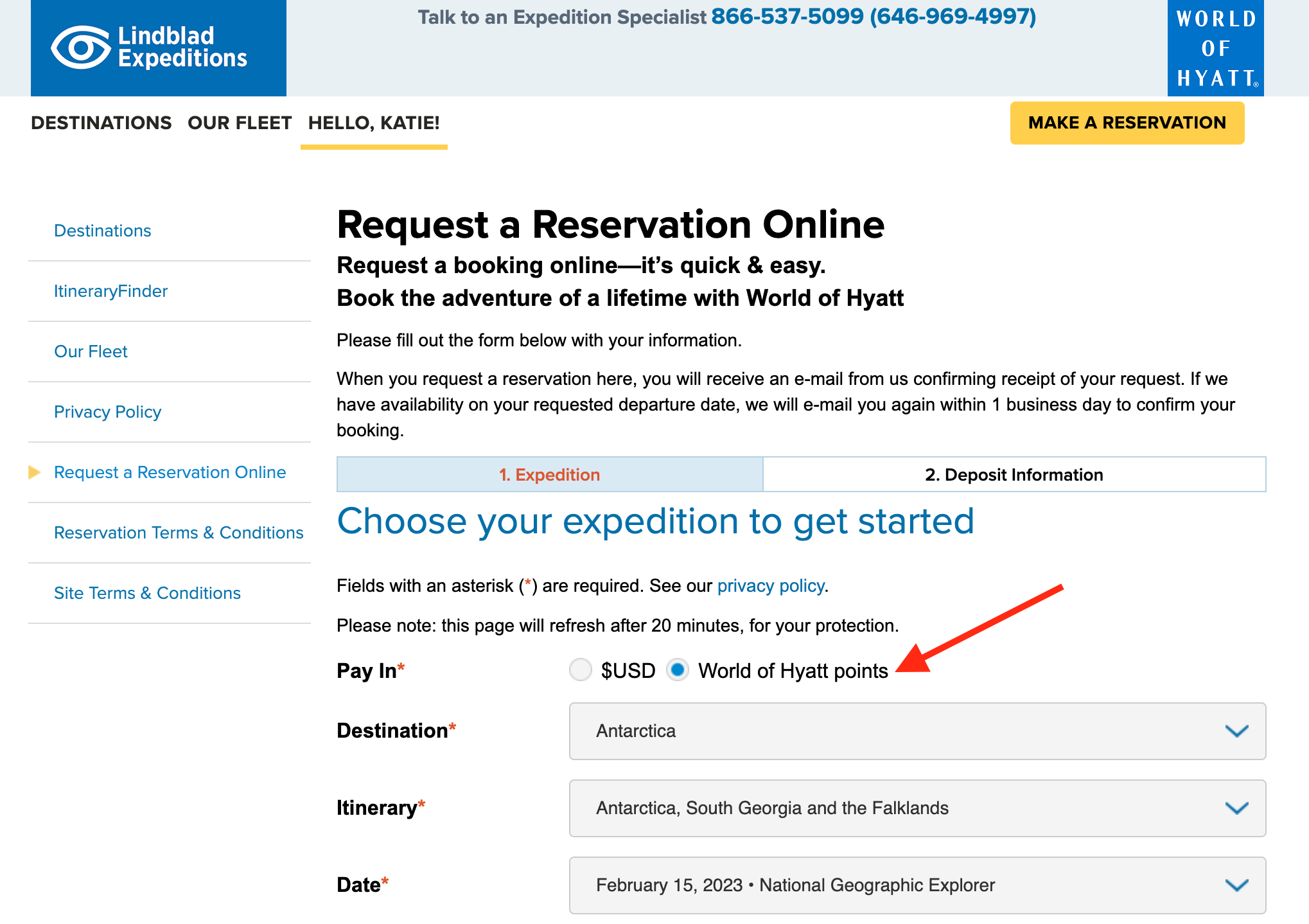 Use Hyatt points to pay for a Lindblad cruise