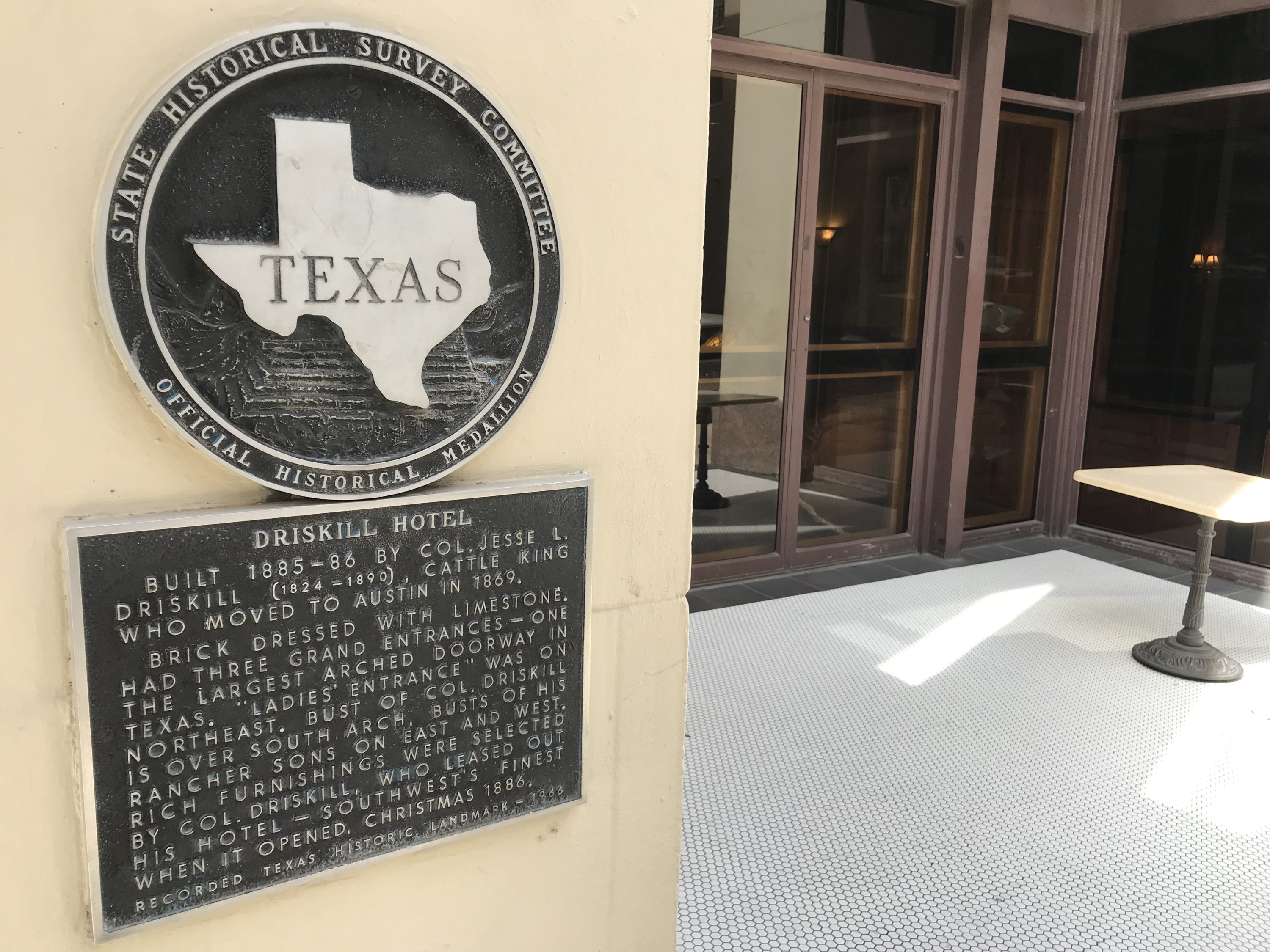 The Driskill is a Texas historic landmark.