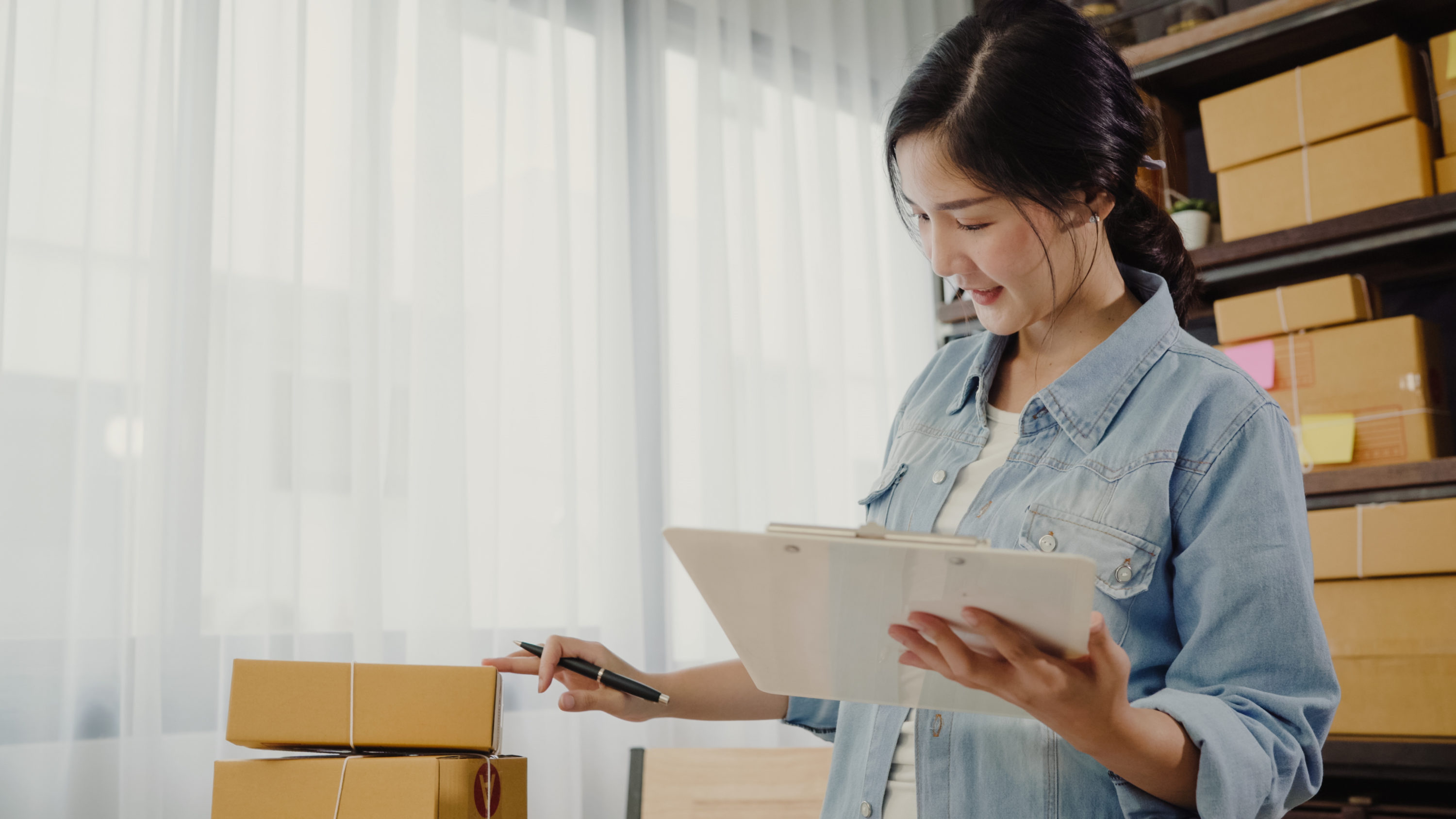 Small business owner at home office 