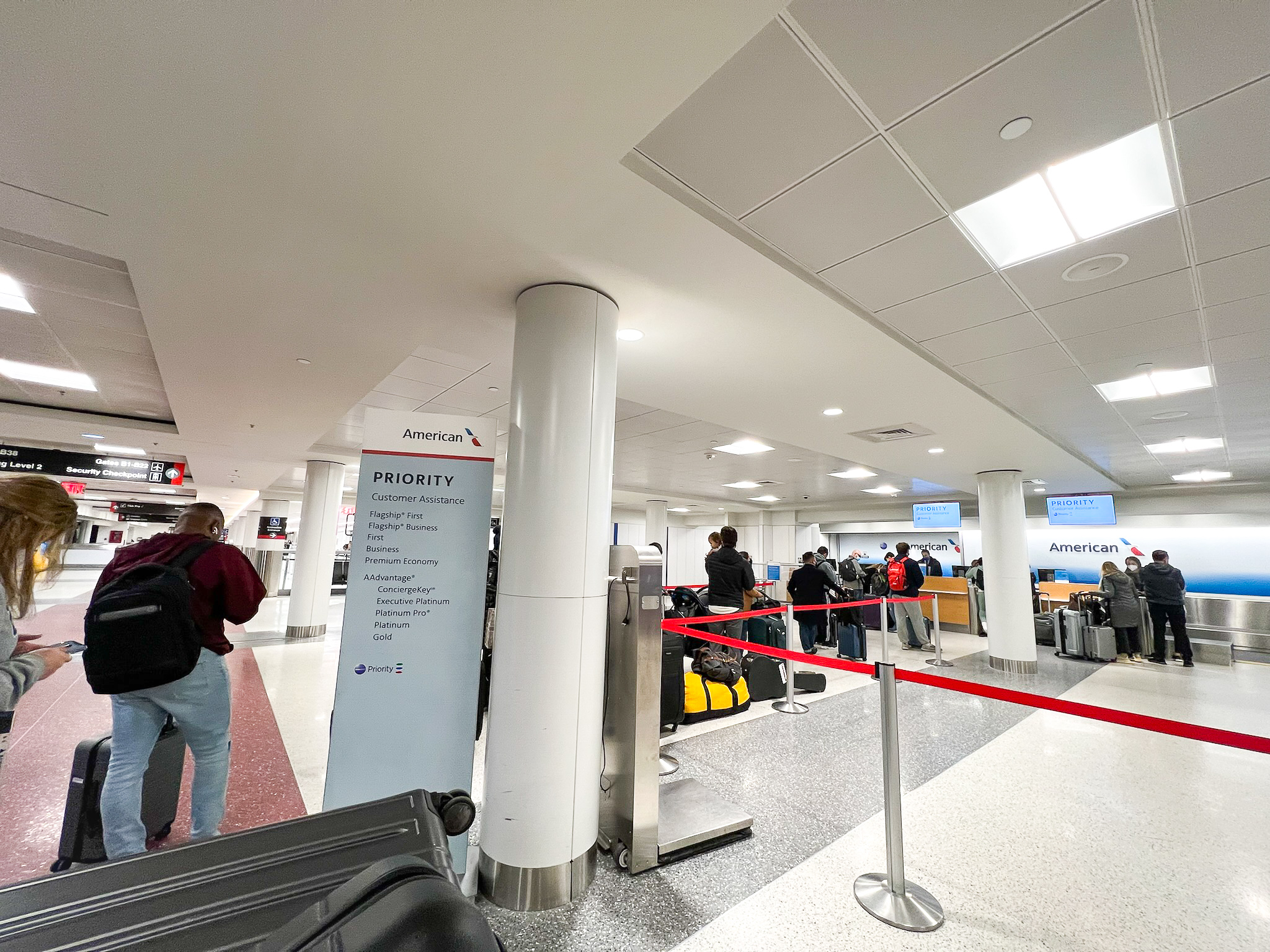 American Airlines Priority Line at Boston Logan International Airport