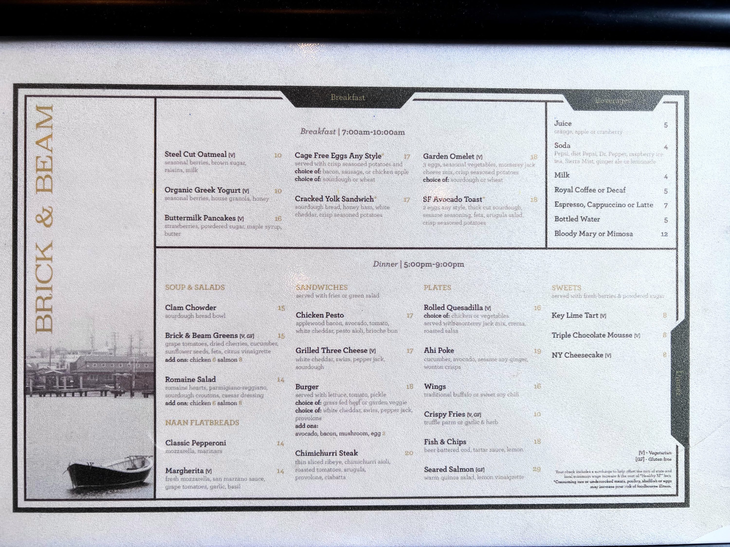 Brick and Beam menu