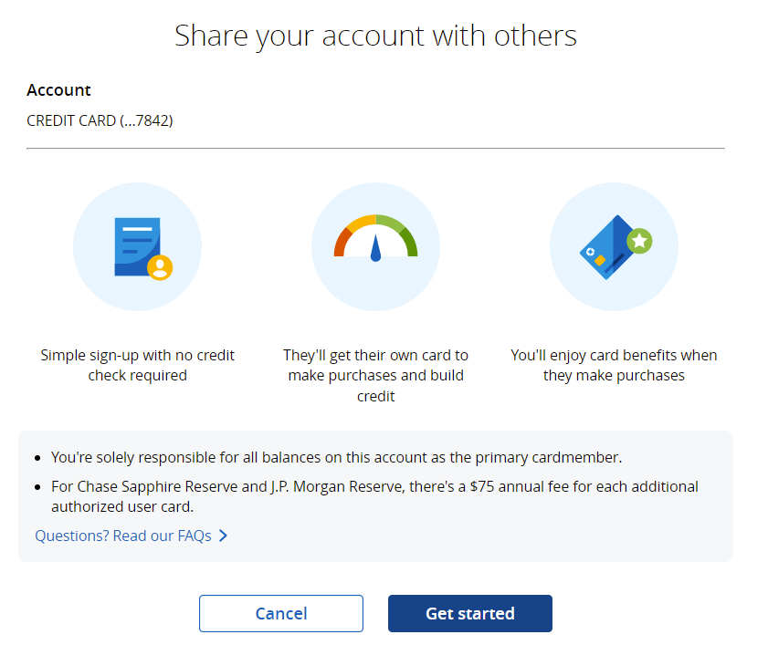 Chase authorized user