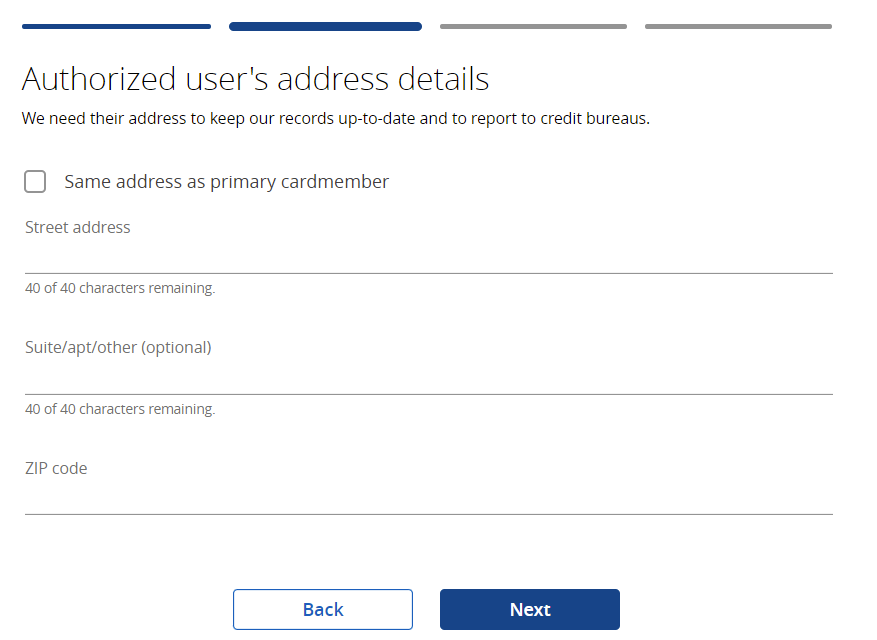 Chase authorized users address