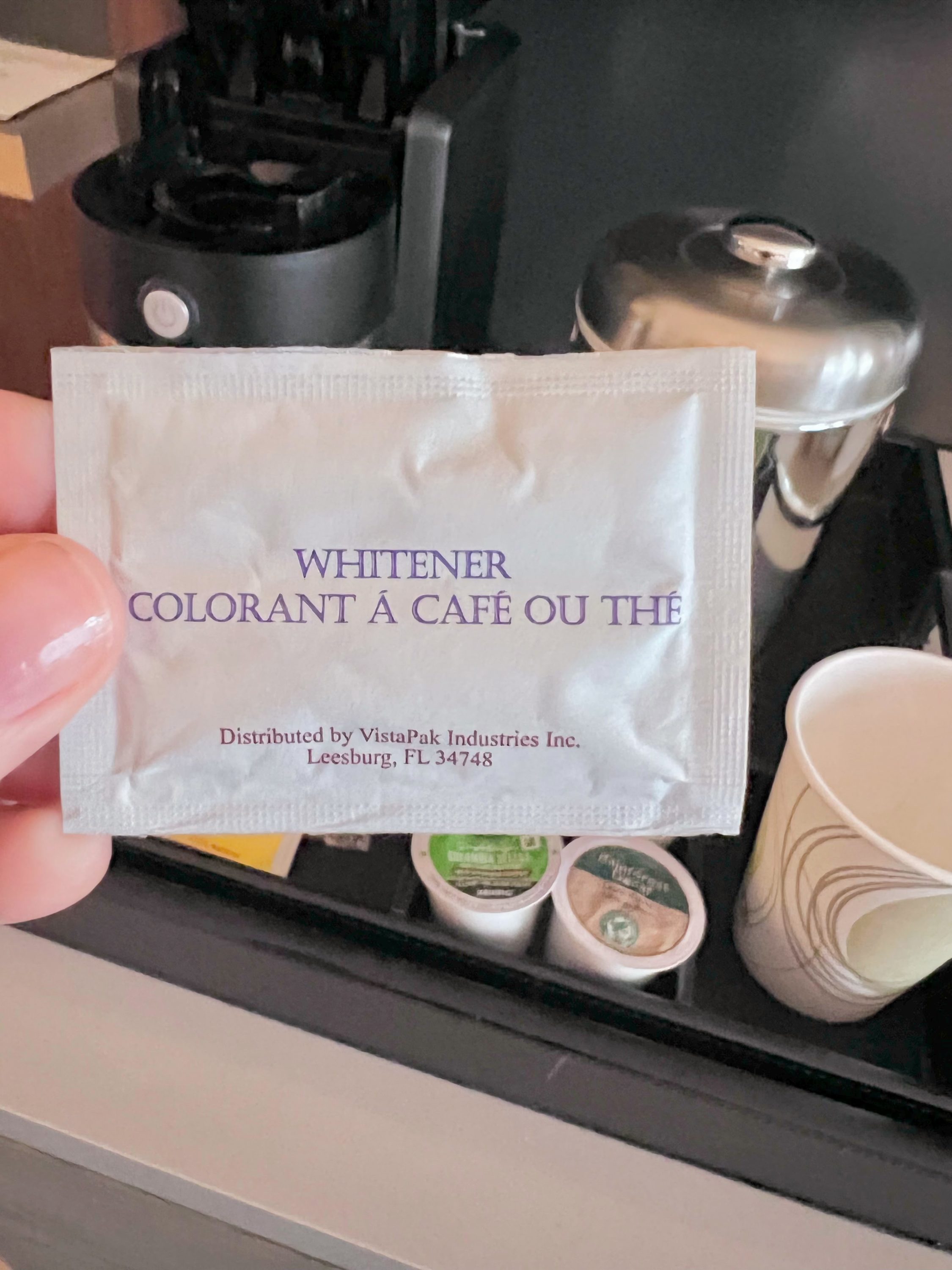 Coffee whitener at Hyatt Centric Fisherman's Wharf San Francisco