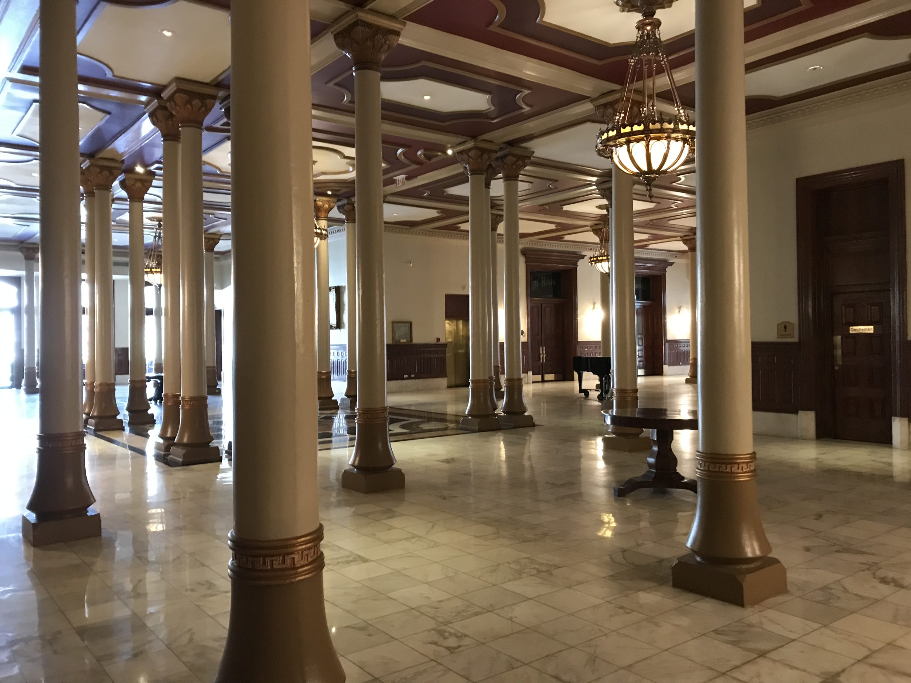 The mezzanine at The Driskill Hotel