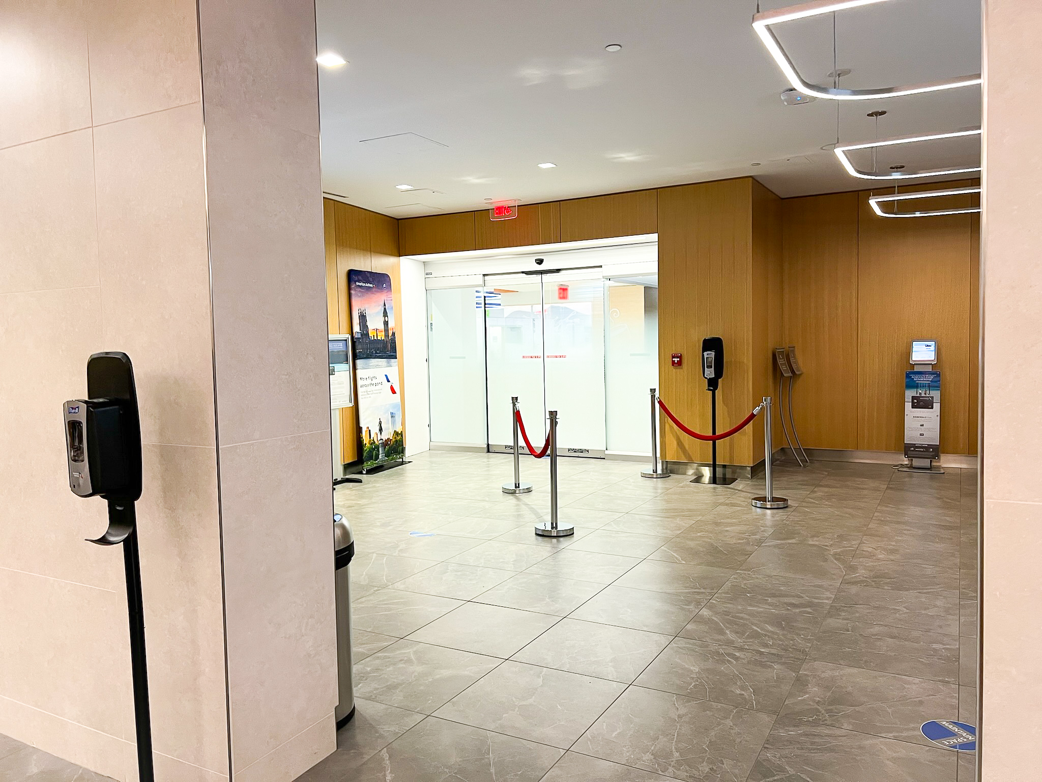 Exit at the Admirals Club at Boston Logan International Airport