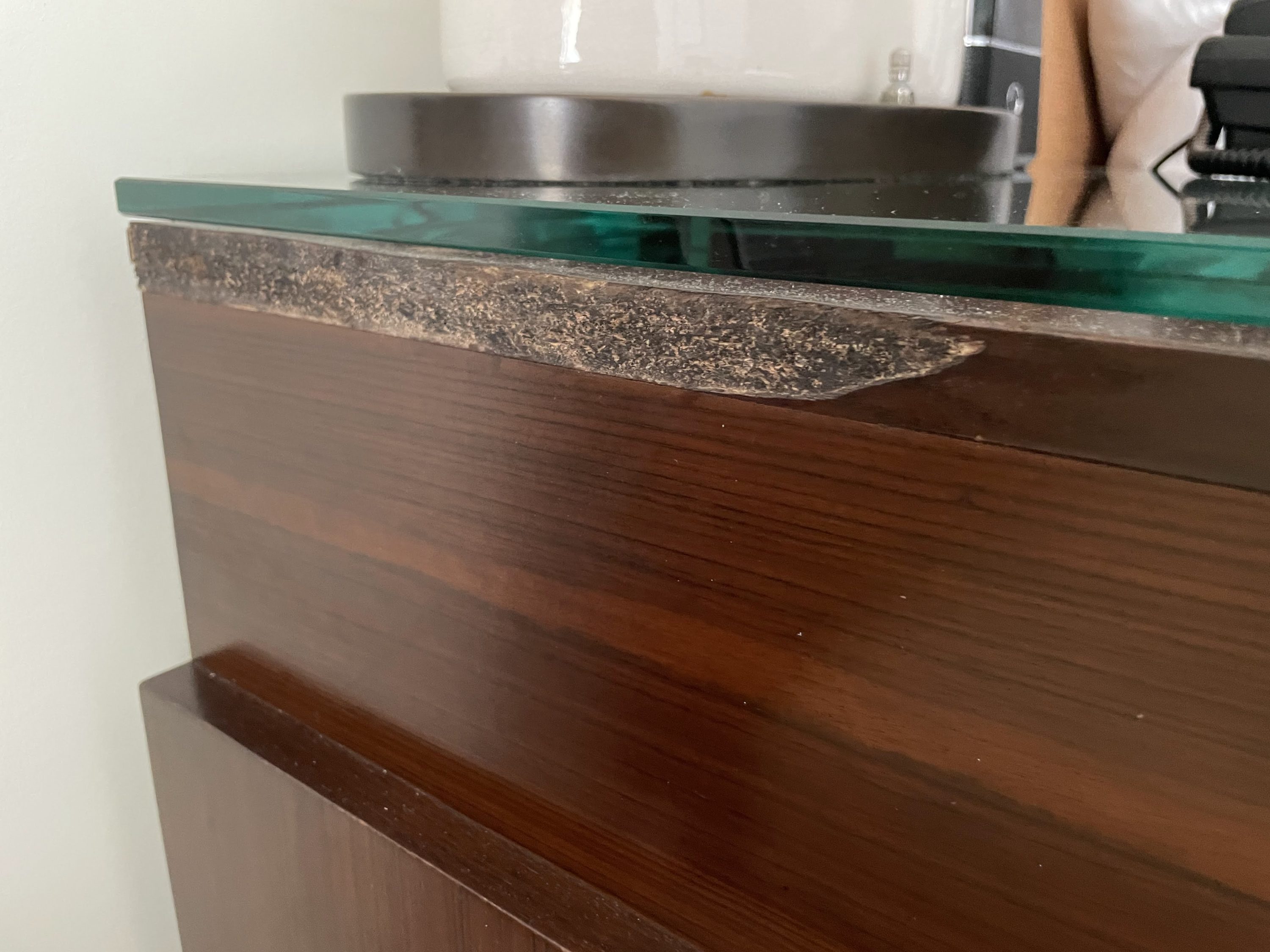 Broken night stand in Casa Marina room 300