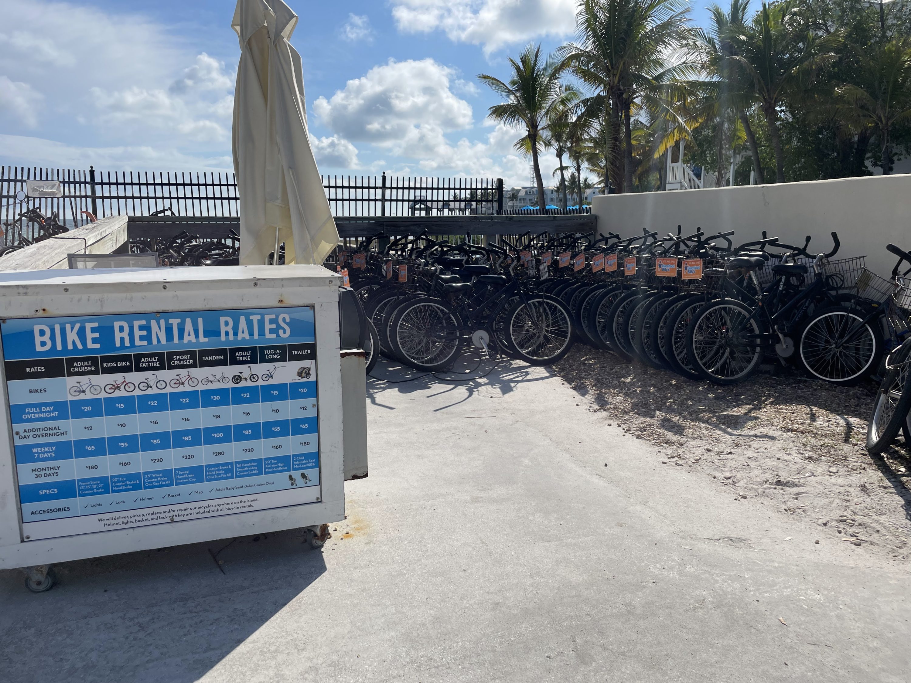 Bike rentals at Barefoot Billy's Casa Marina