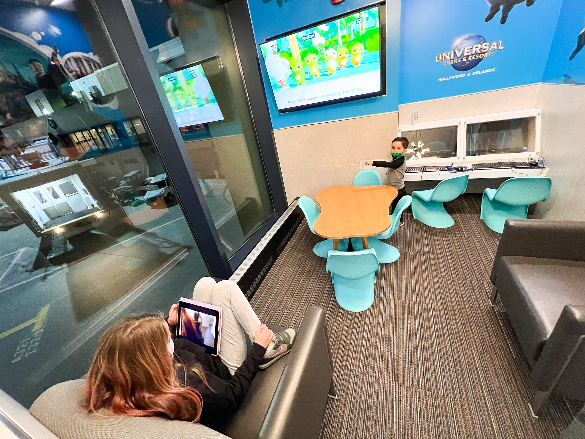 Kids room at the Admirals Club at Boston Logan International Airport