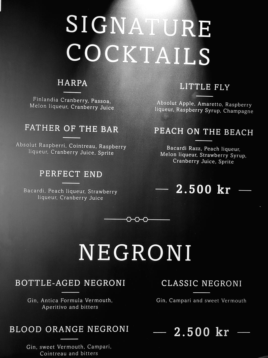 Kvosin Hotel Reykjavik Cocktails