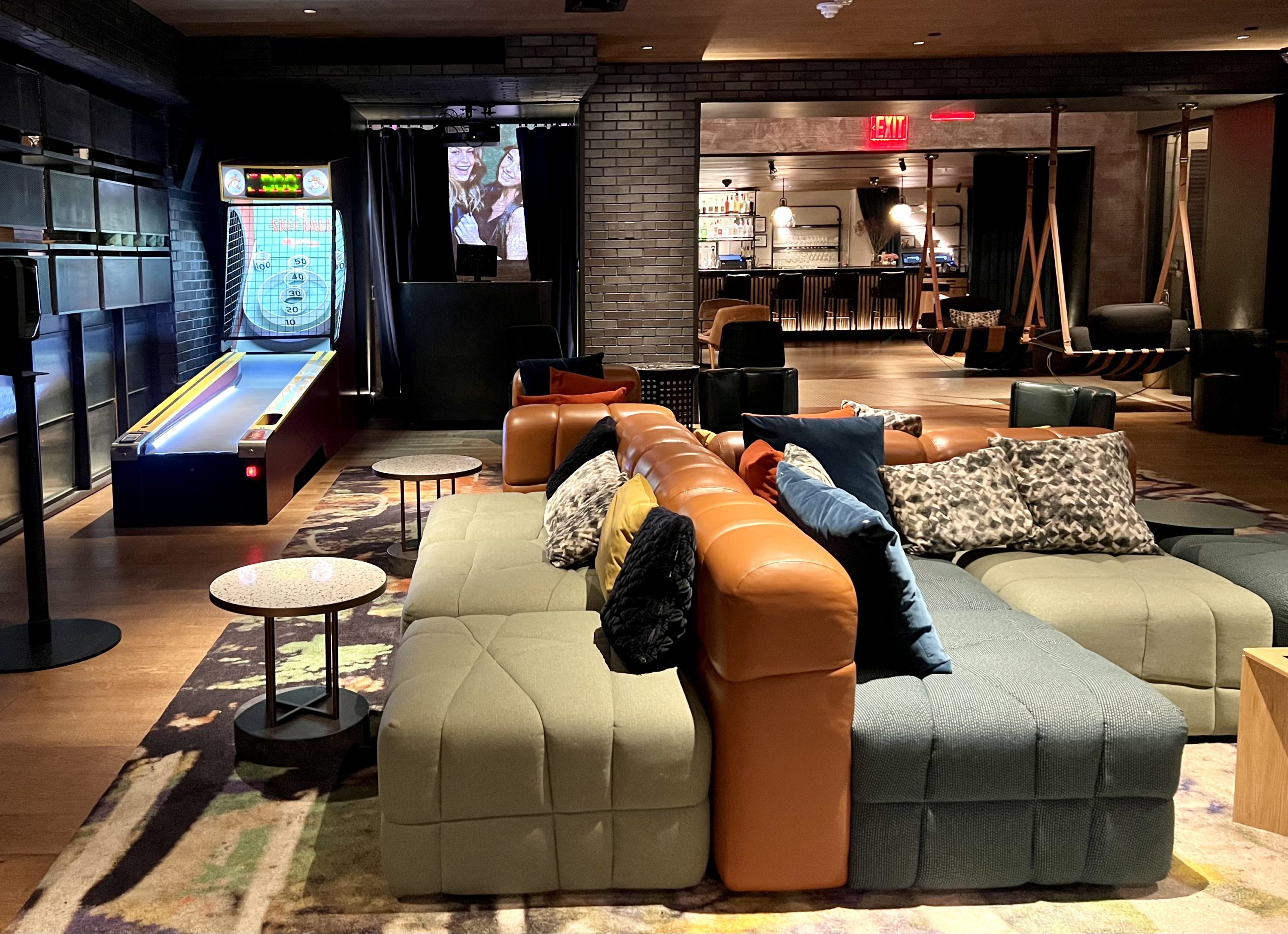 Moxy East Village Alphabet Bar Café seating and games
