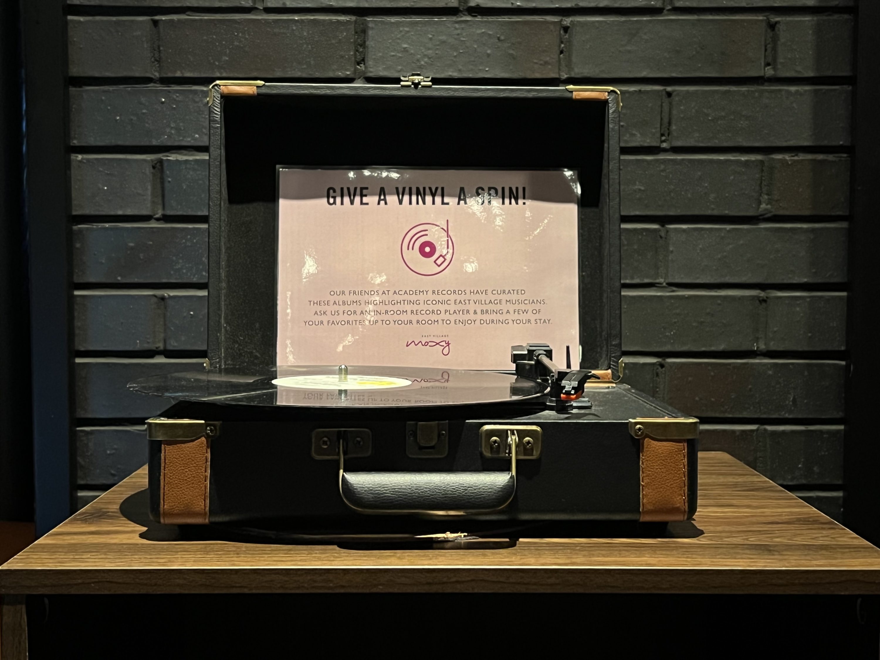 Moxy East Village Alphabet Bar Café vinyl