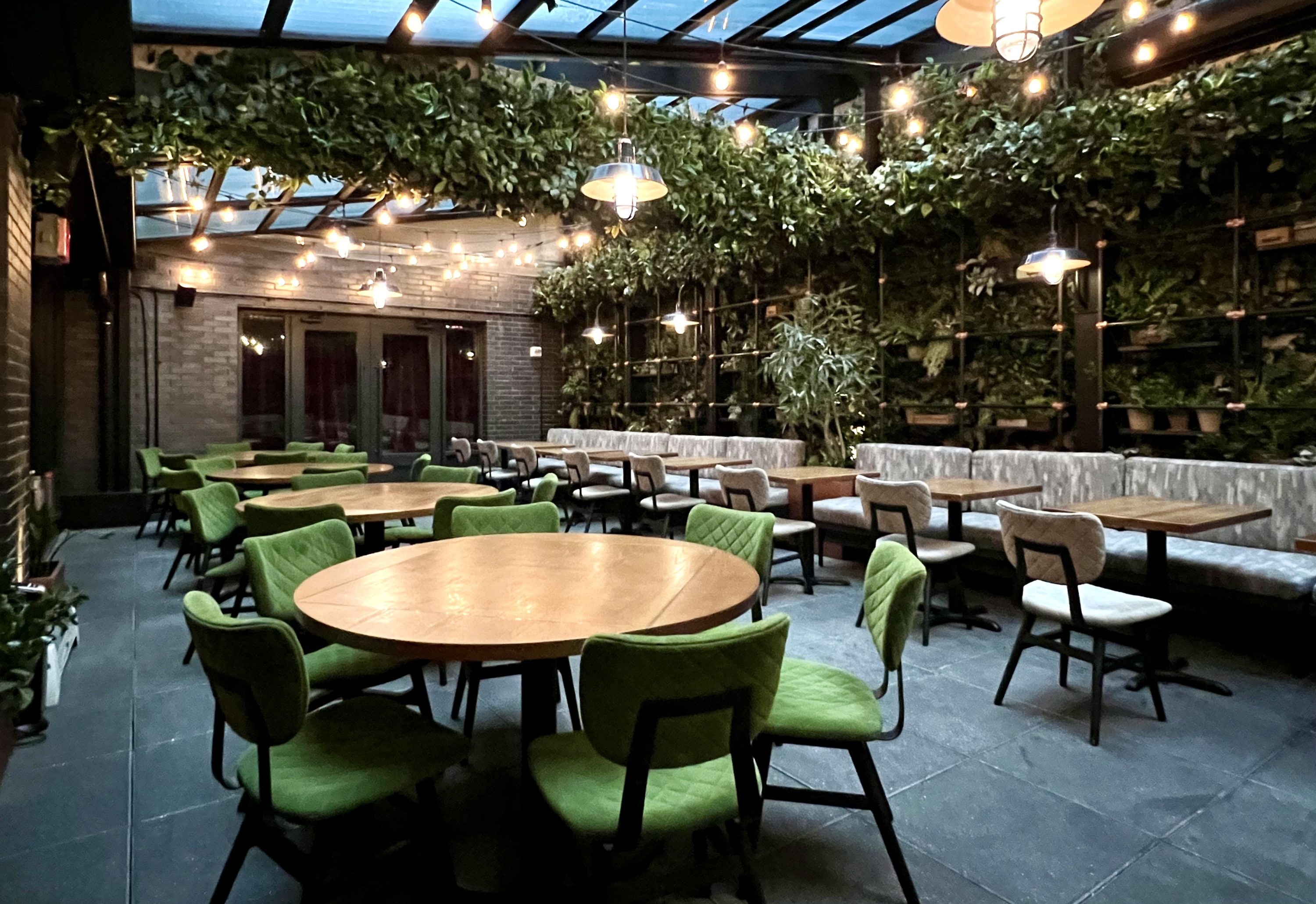 Moxy East Village Cathédrale outside/inside seating