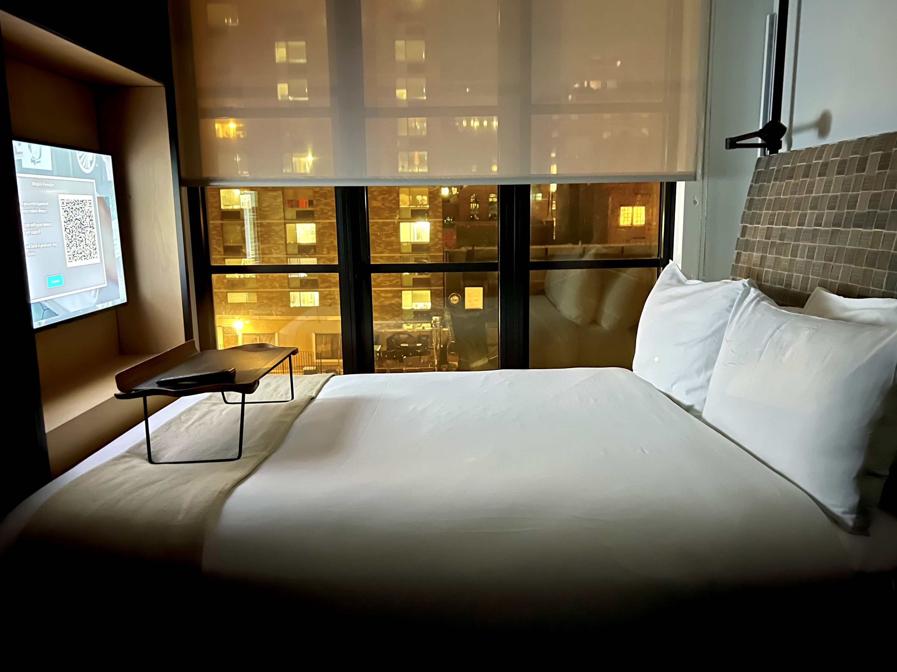 Moxy East Village bedroom bed