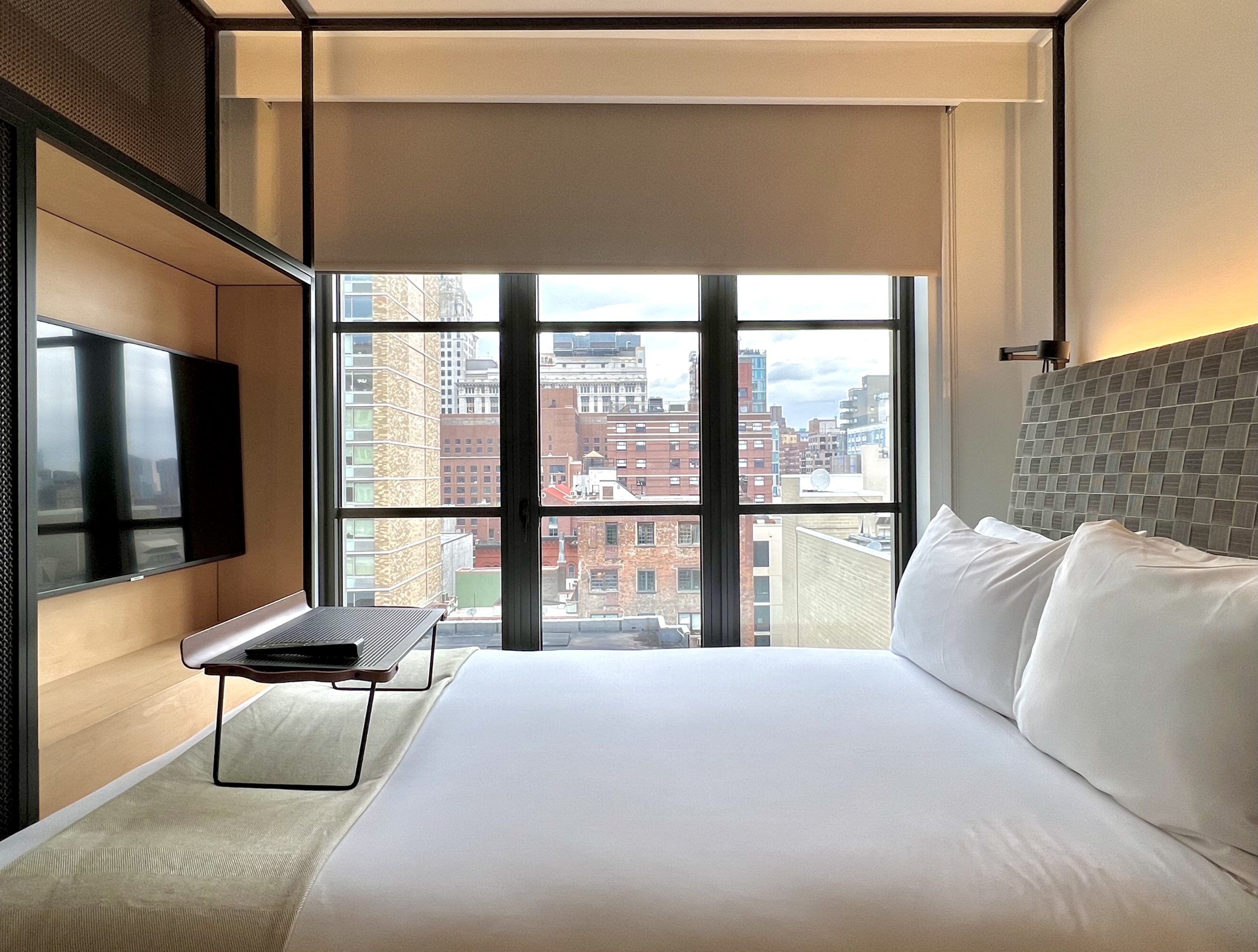 MOXY Hotel Manhattan Moxy East Village bedroom bed view by day