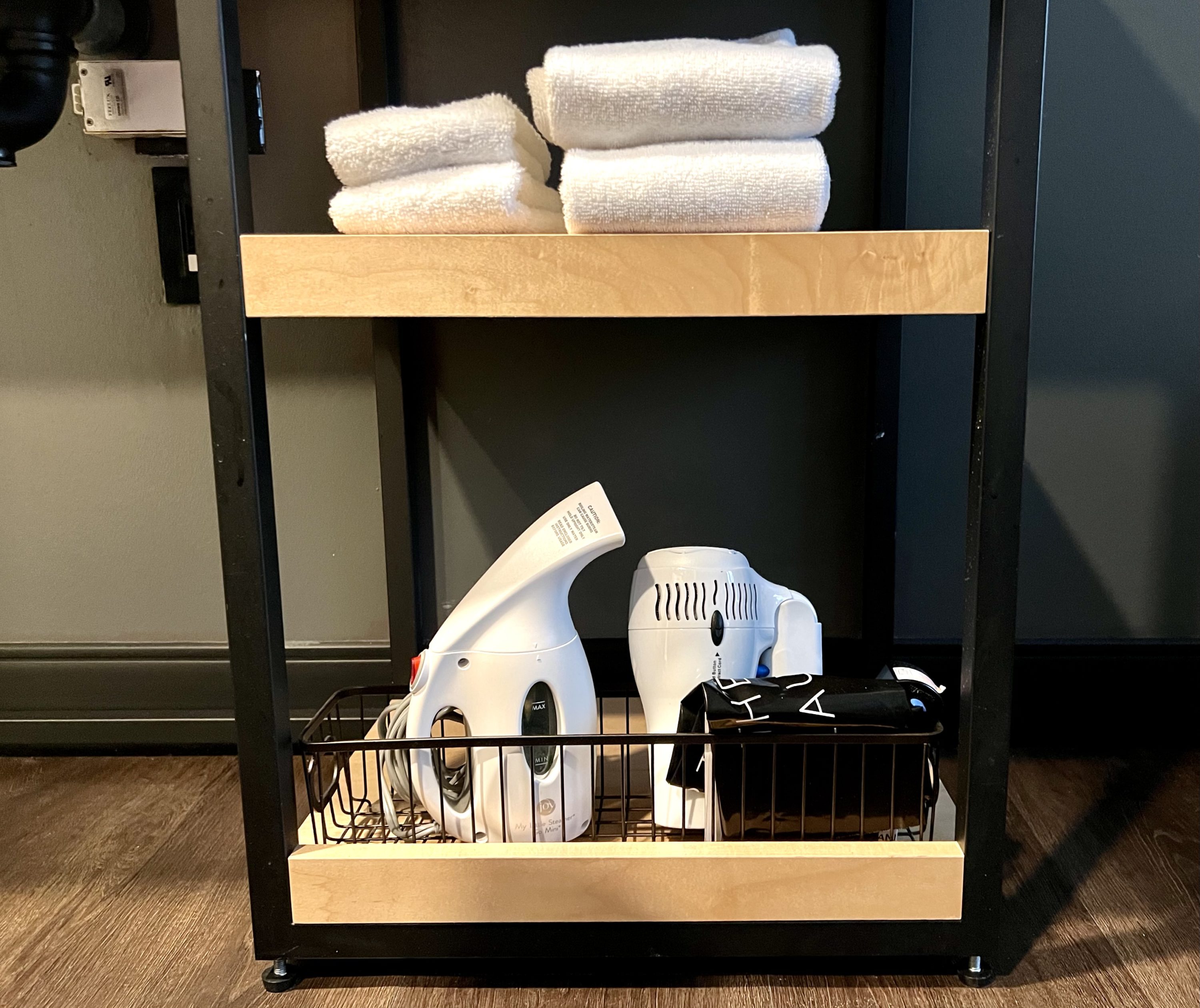 Moxy East Village bedroom undersink storage