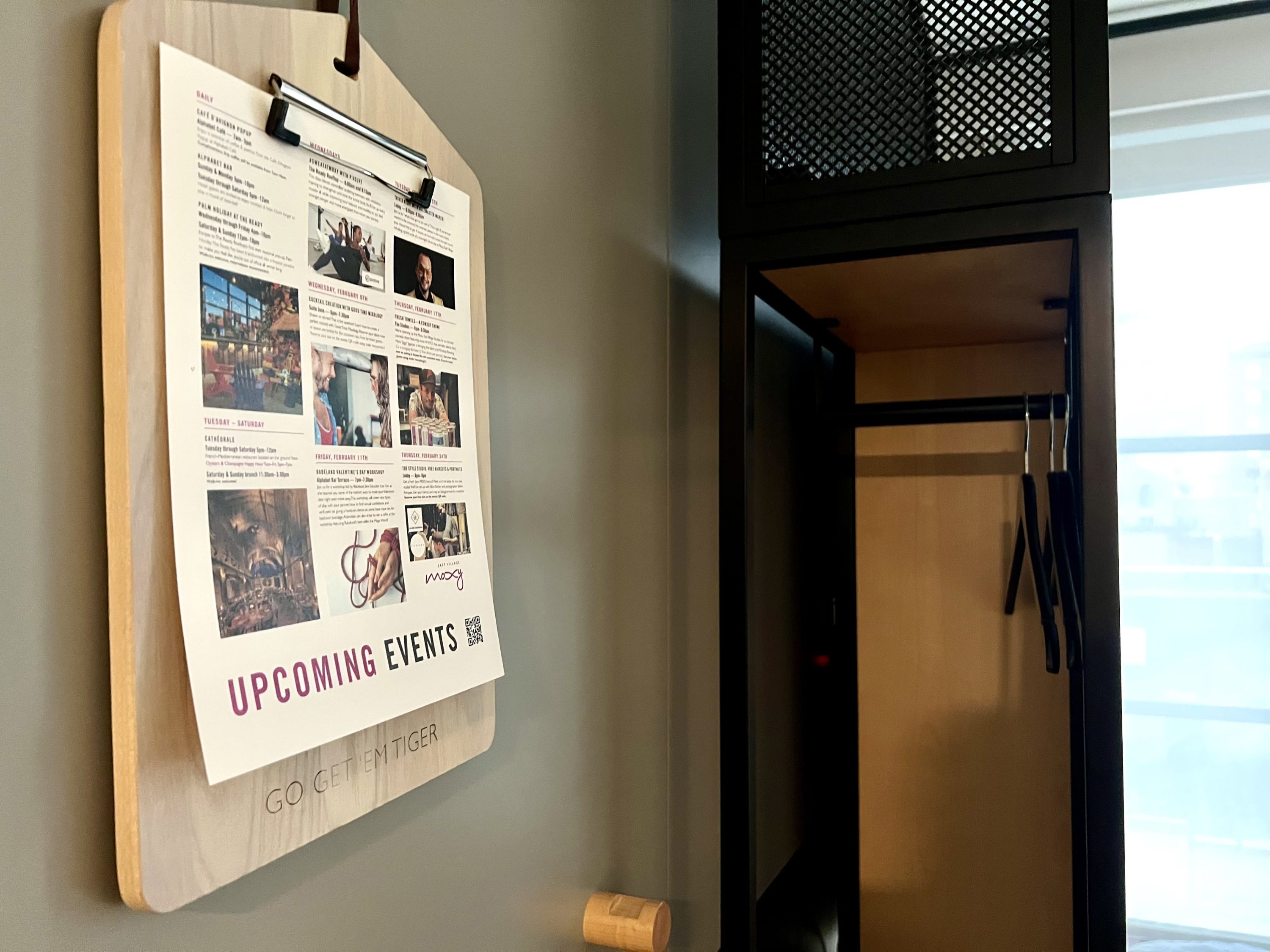 Moxy East Village bedroom upcoming events