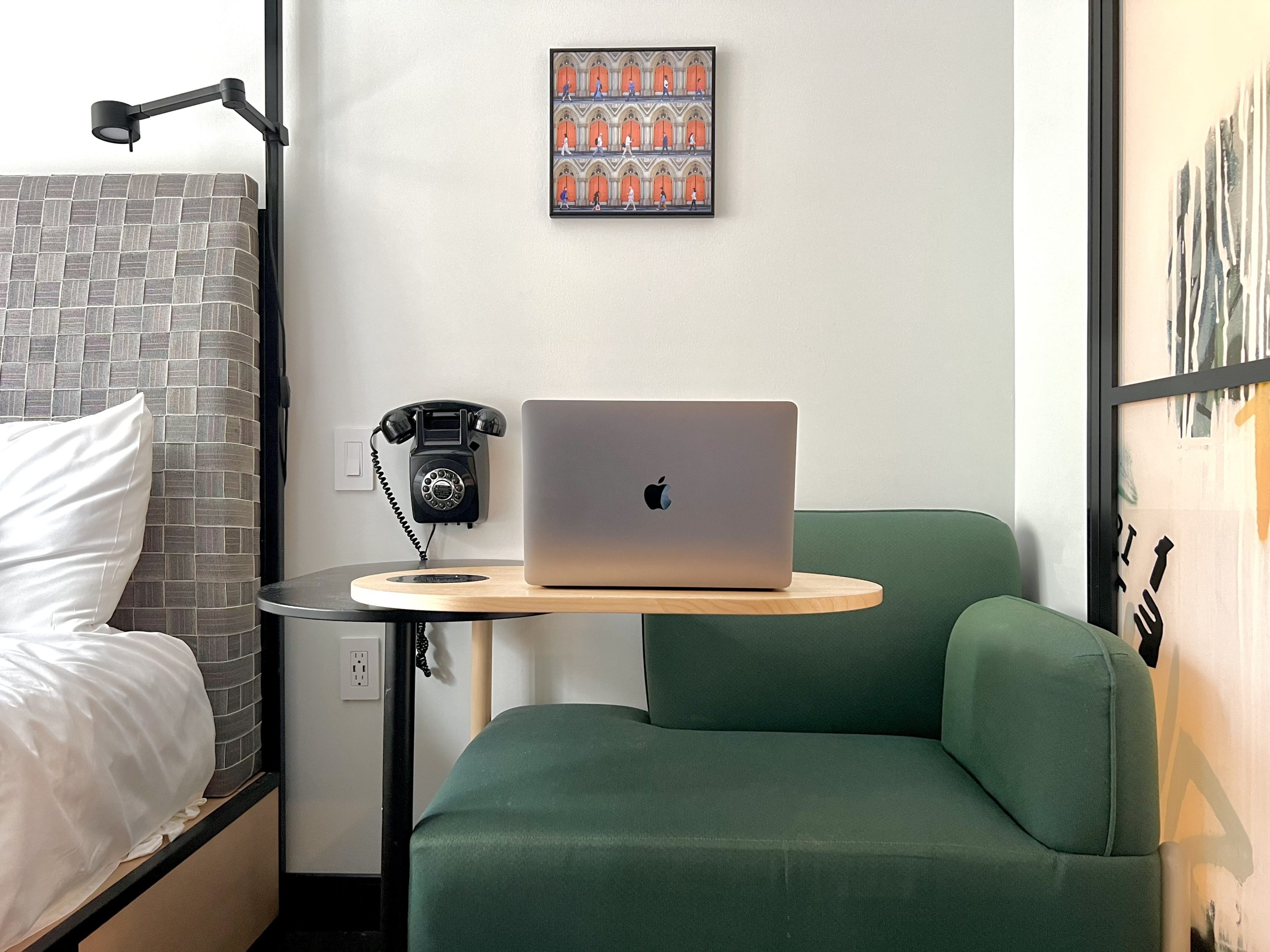 Moxy East Village bedroom workspace