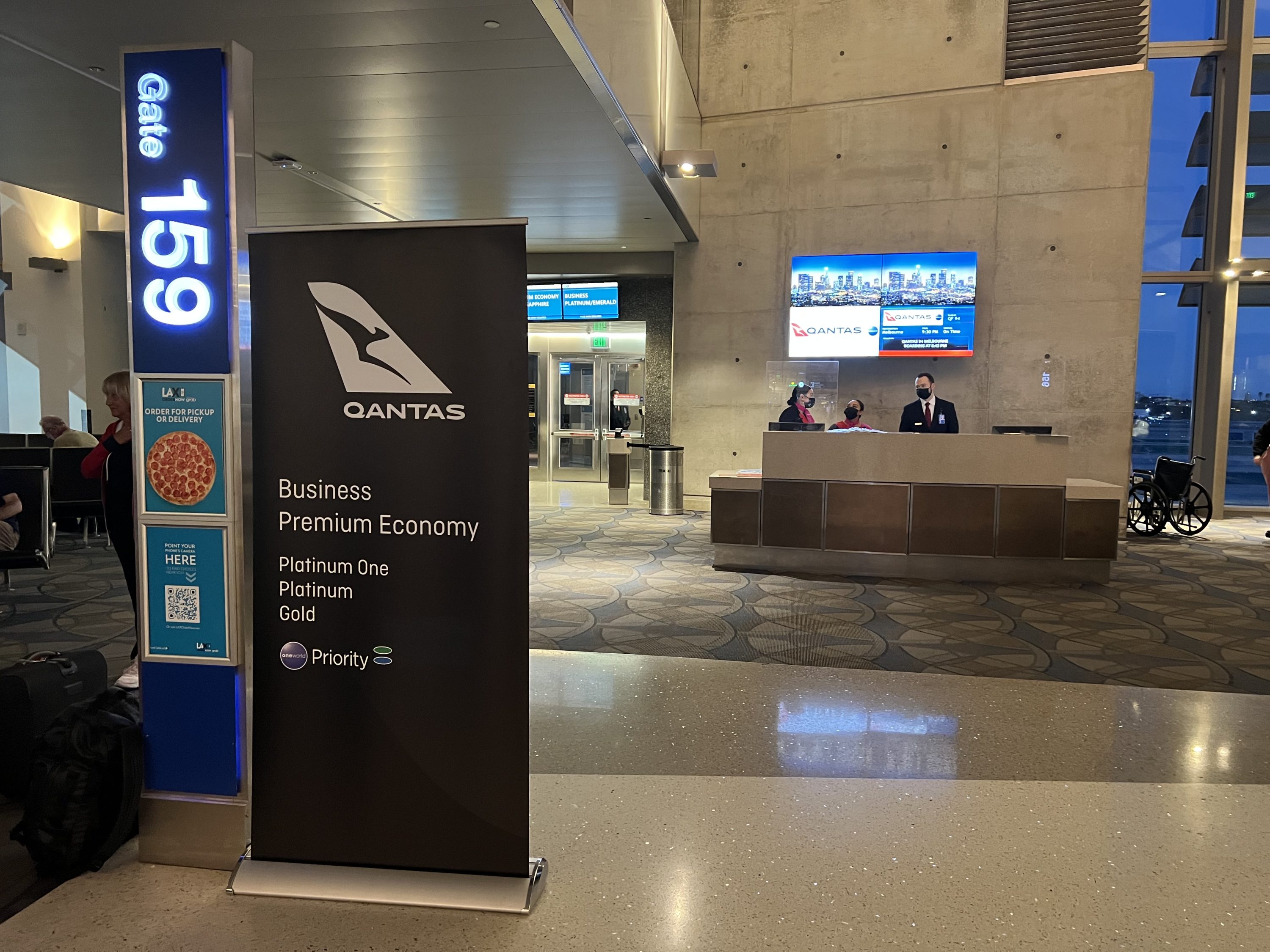 Qantas LAX Priority Boarding Signage