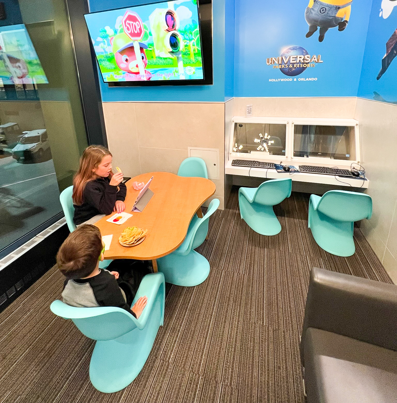 The kids room at the Admirals Club at Boston Logan International Airport