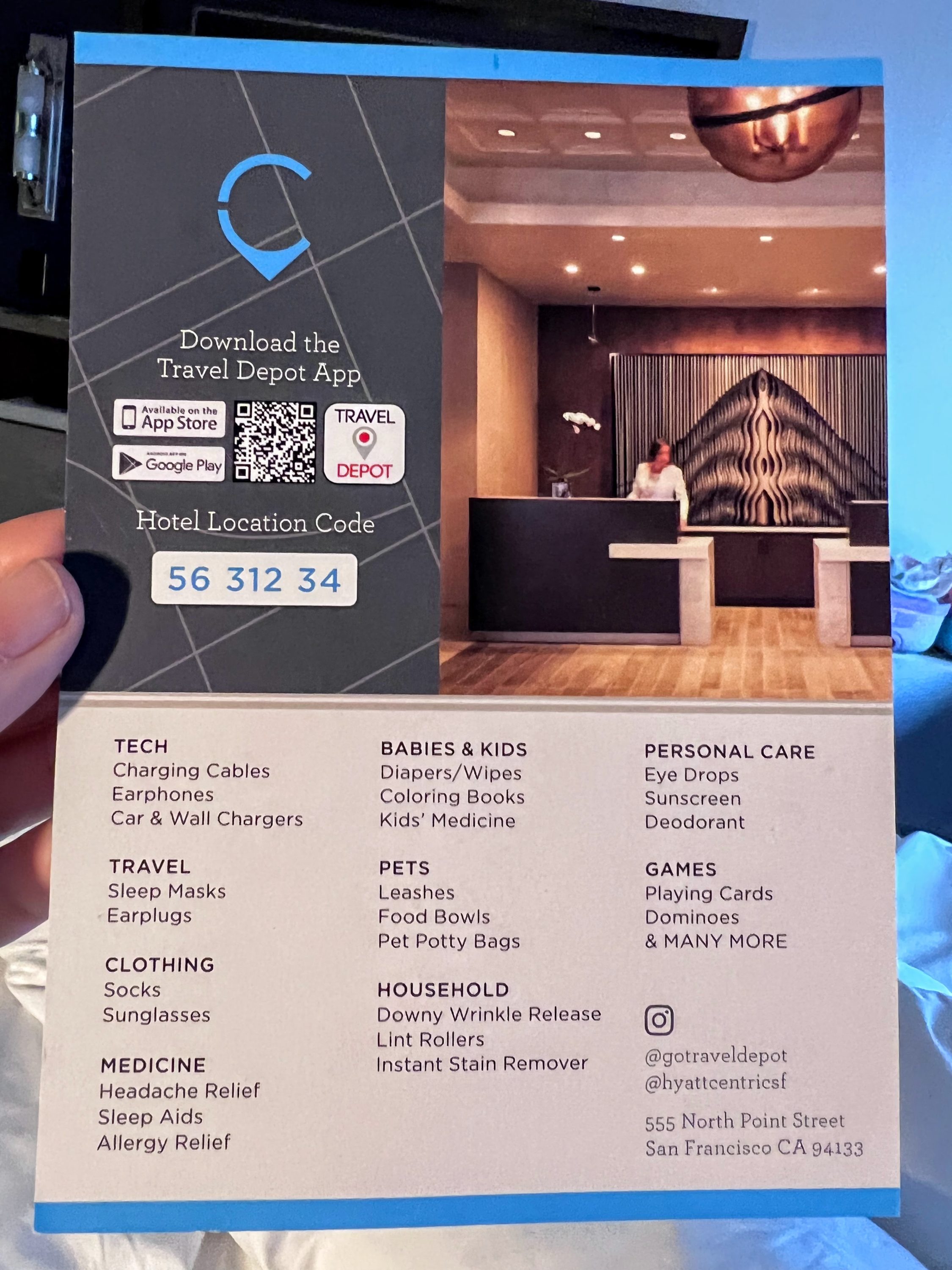 Travel Depot App at Hyatt Centric Fisherman's Wharf San Francisco