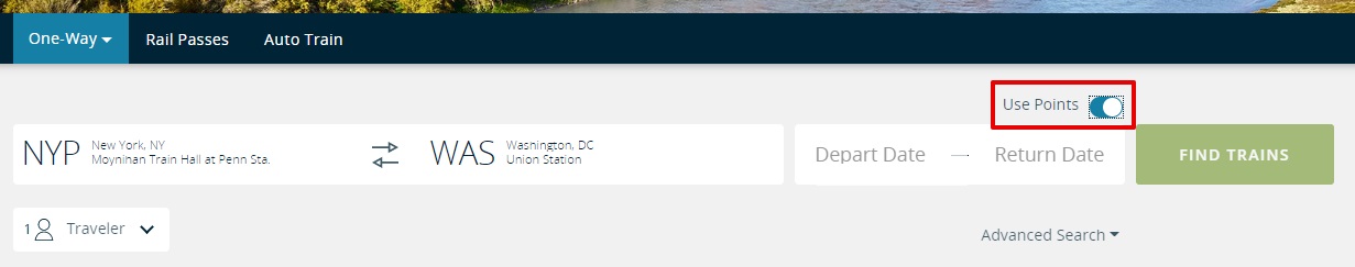 Amtrak use points