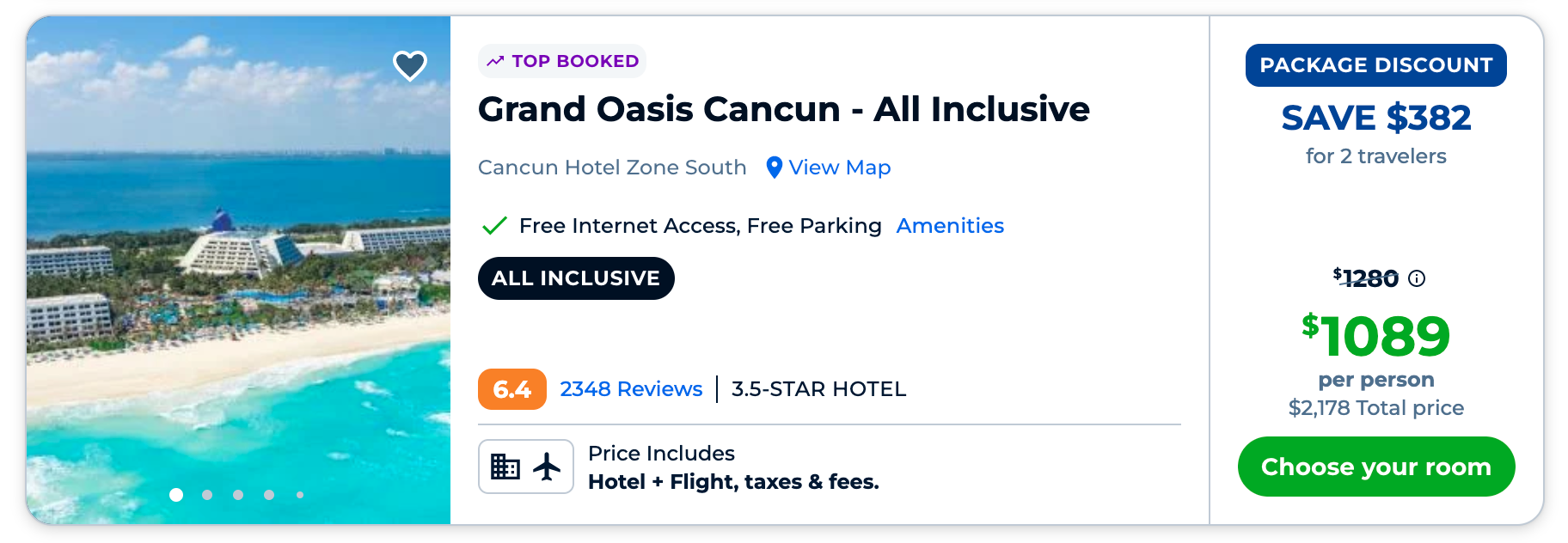Bundle and Save package on Priceline