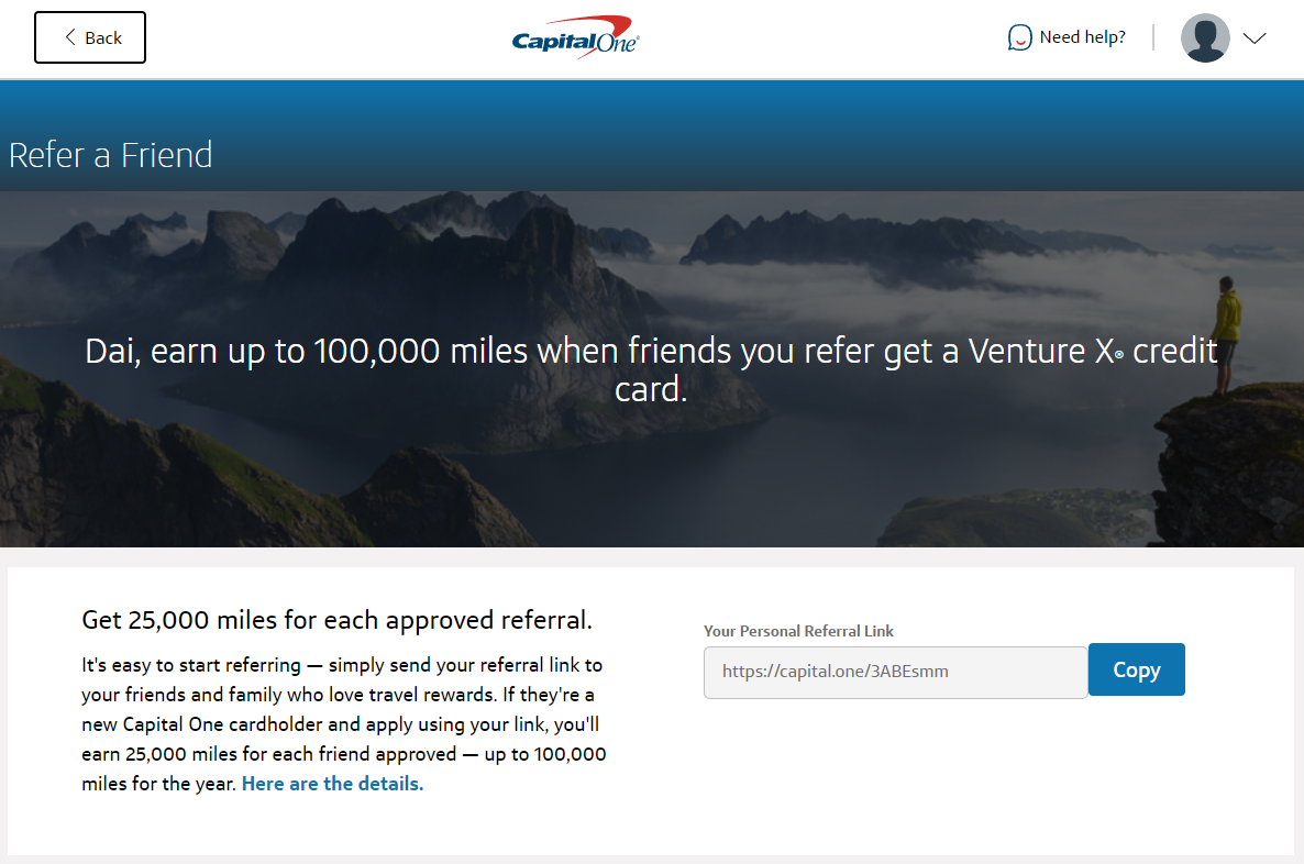 Capital One Venture X referral