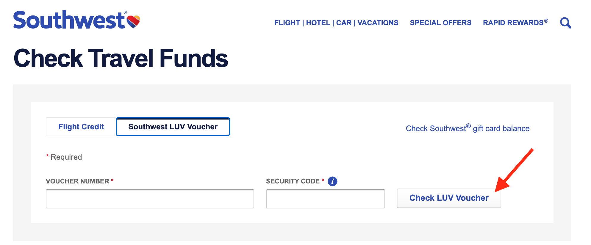 How to check the balance of your Southwest LUV Voucher How to check the balance of your Southwest LUV Voucher