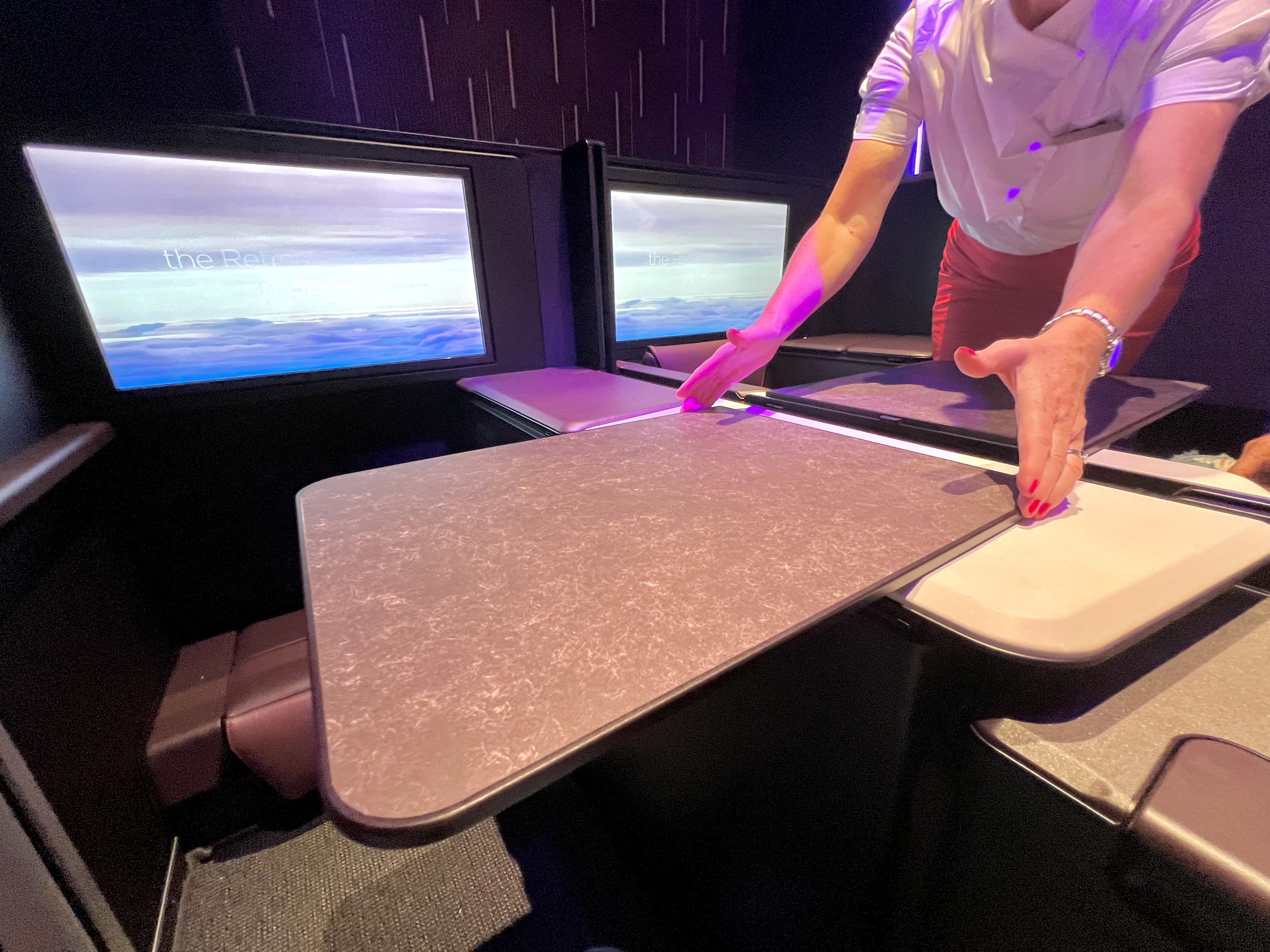 Virgin Atlantic's Retreat Suite crew-operated table