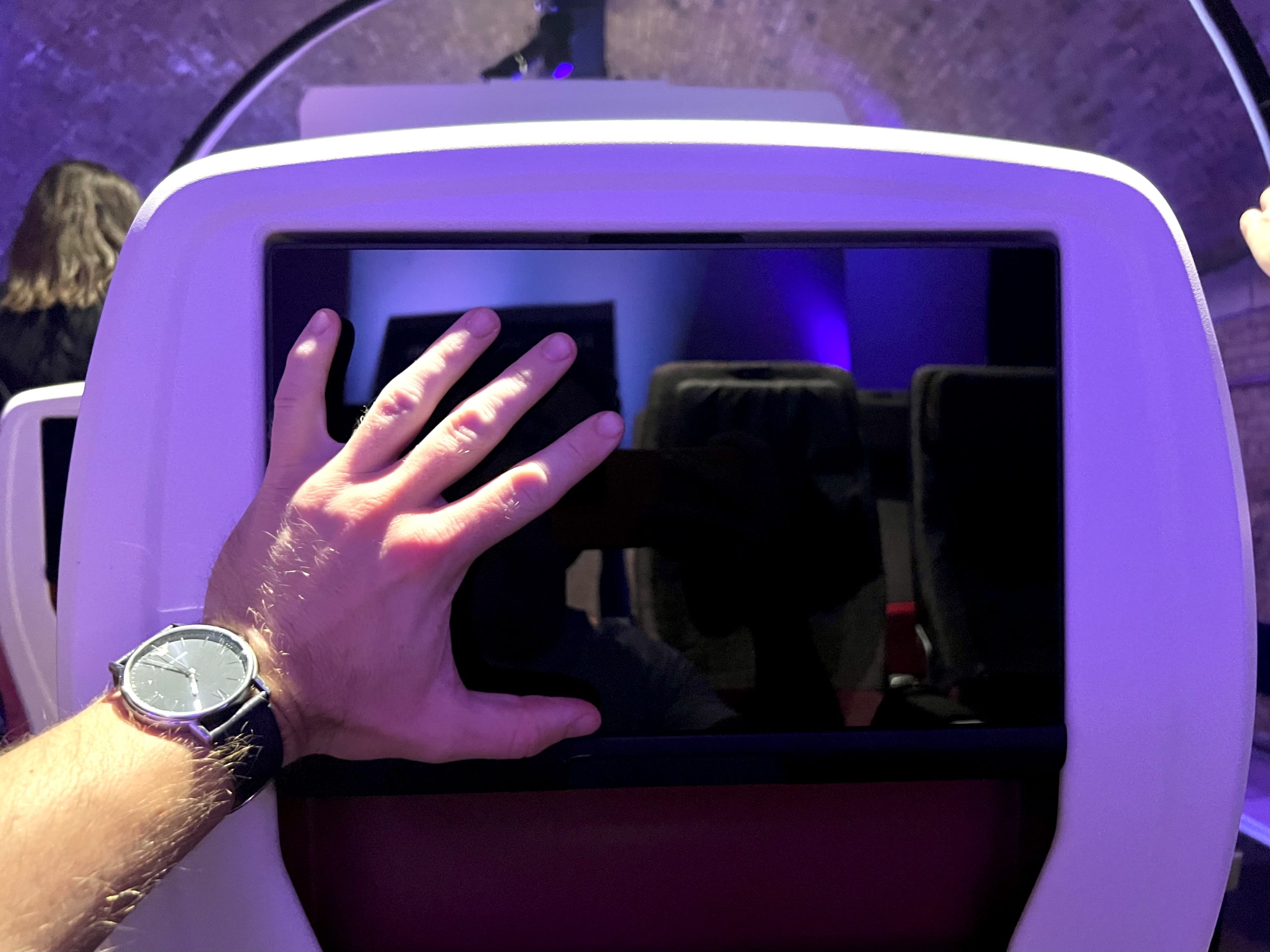 Premium TV screen on a Virgin Airbus A330neo