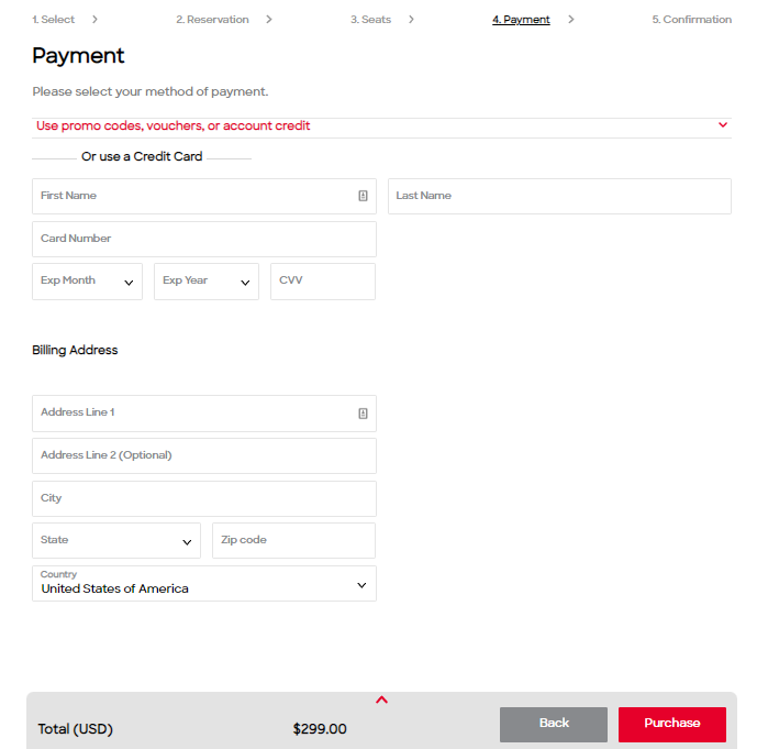 JSX payment information