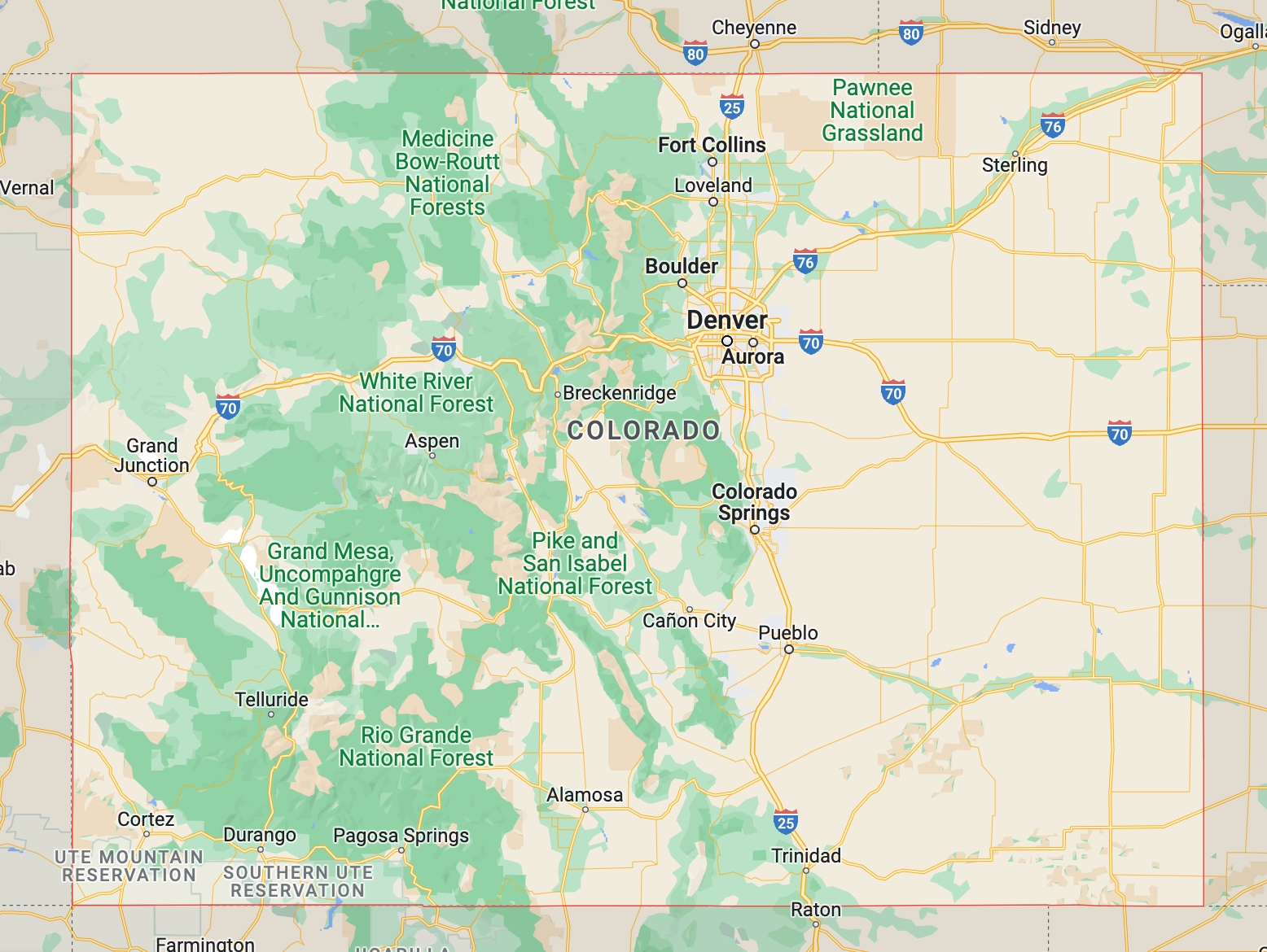 Map of Colorado