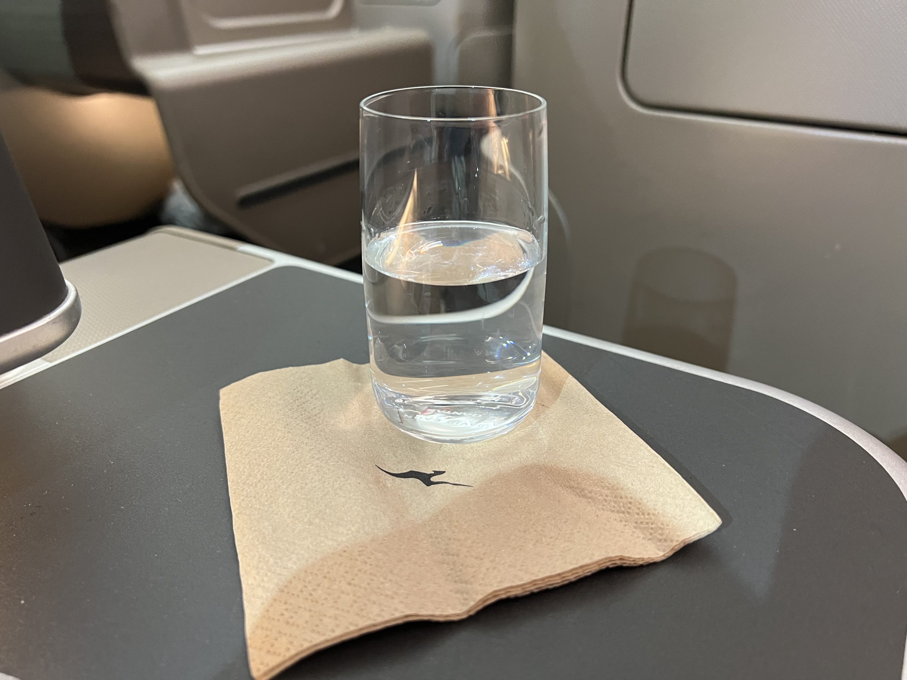 Qantas Business Class Pre Departure Beverage