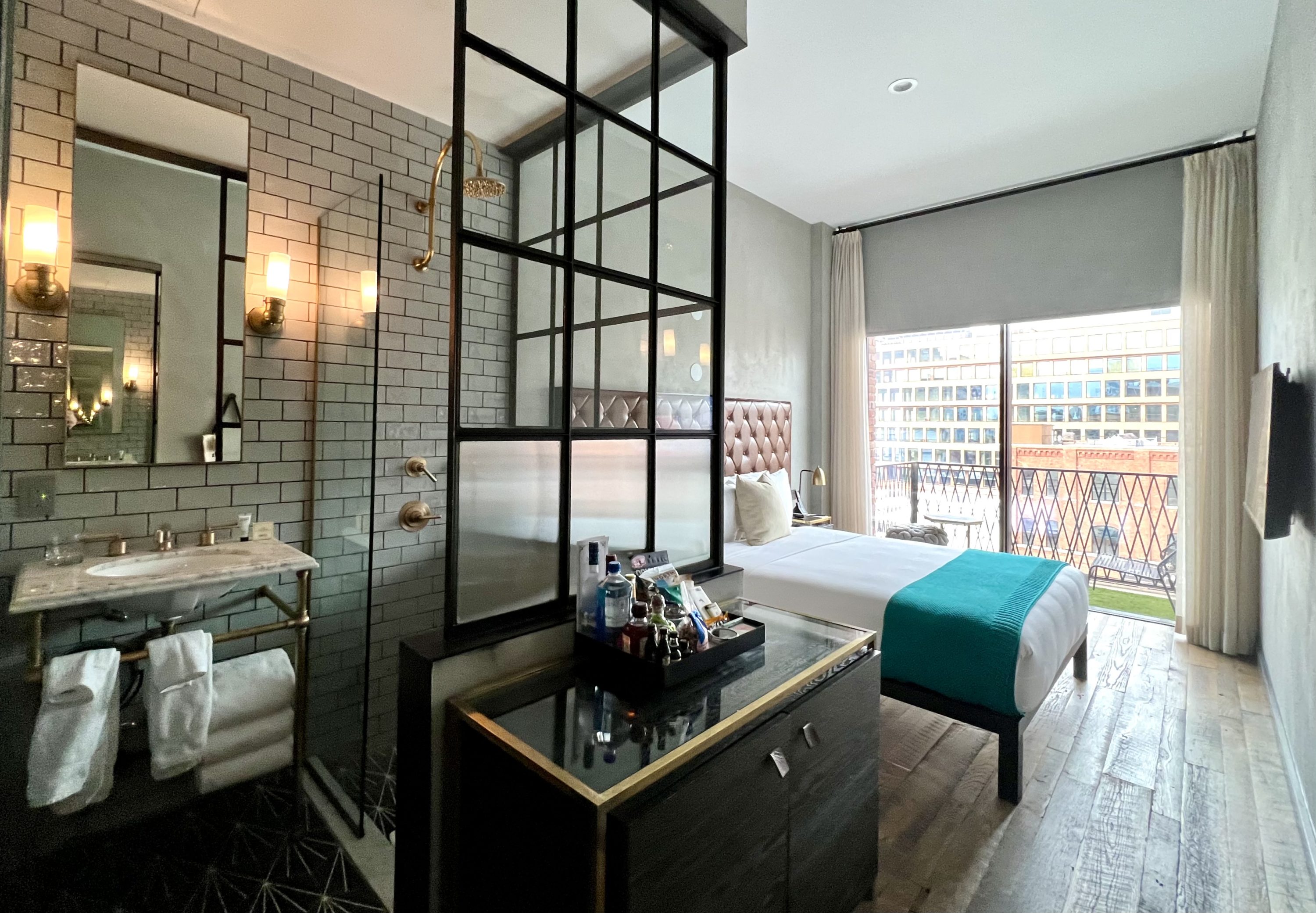 The Williamsburg Hotel bedroom and bathroom