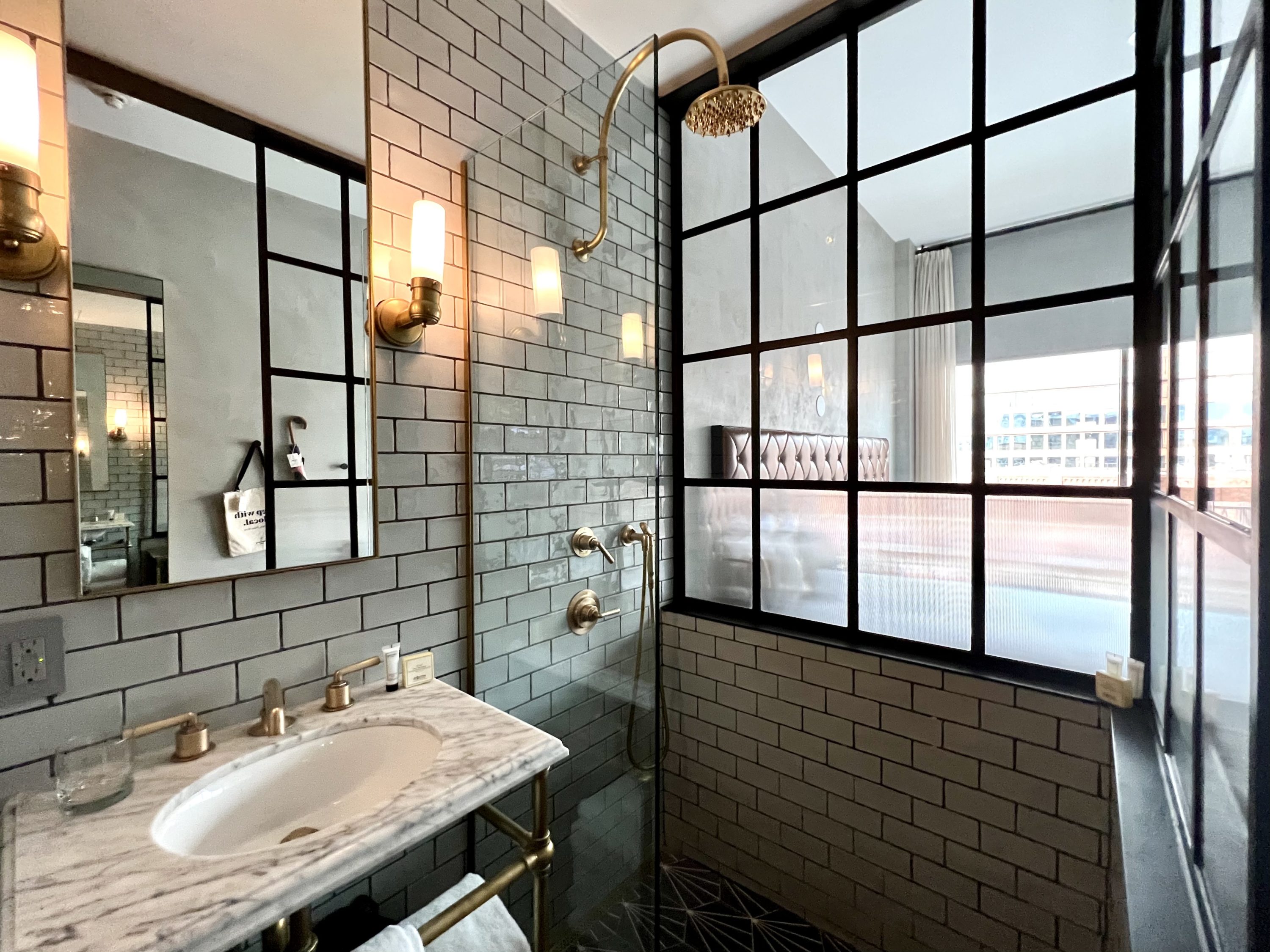 The Williamsburg Hotel bedroom inside shower