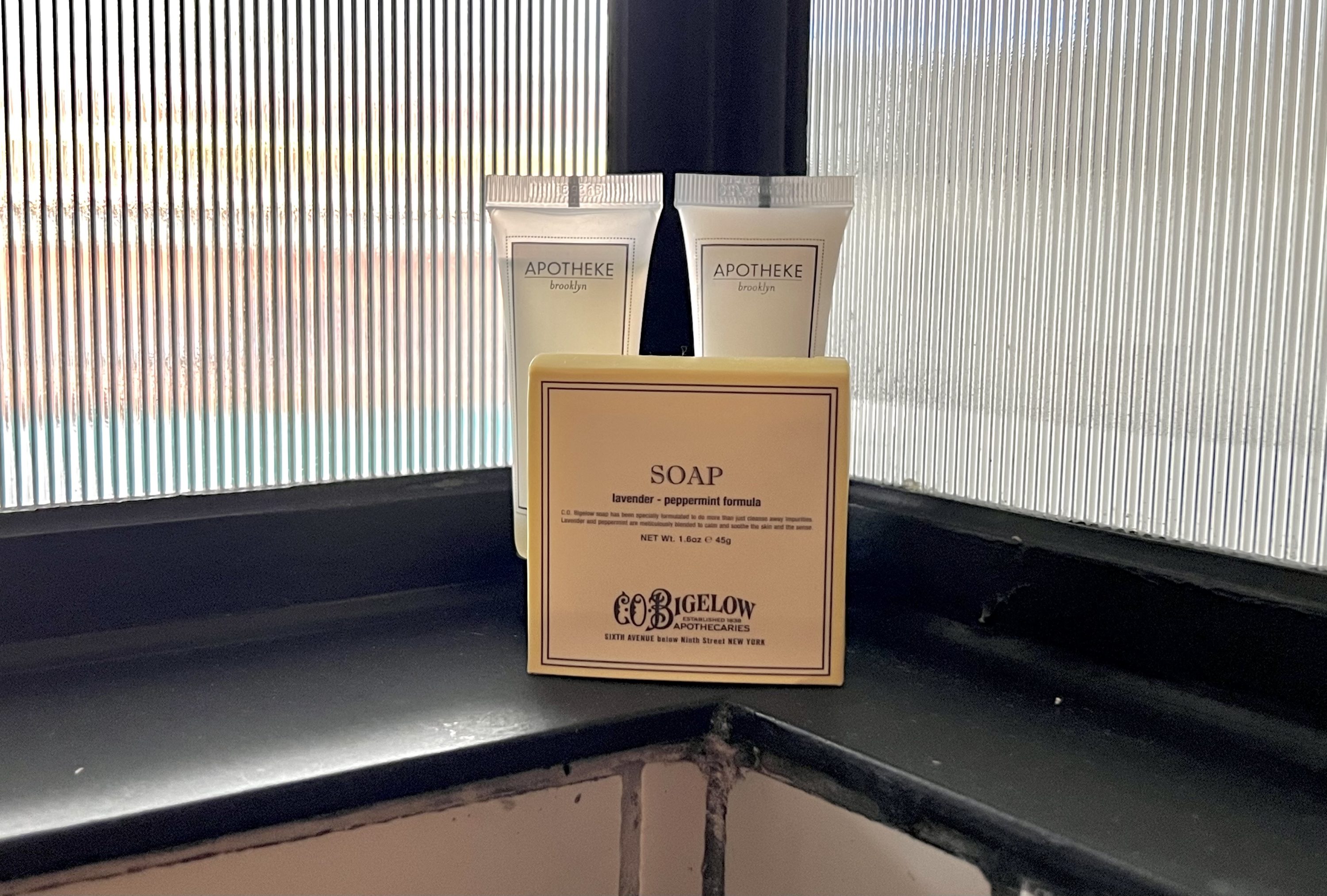 The Williamsburg Hotel bedroom shower amenities