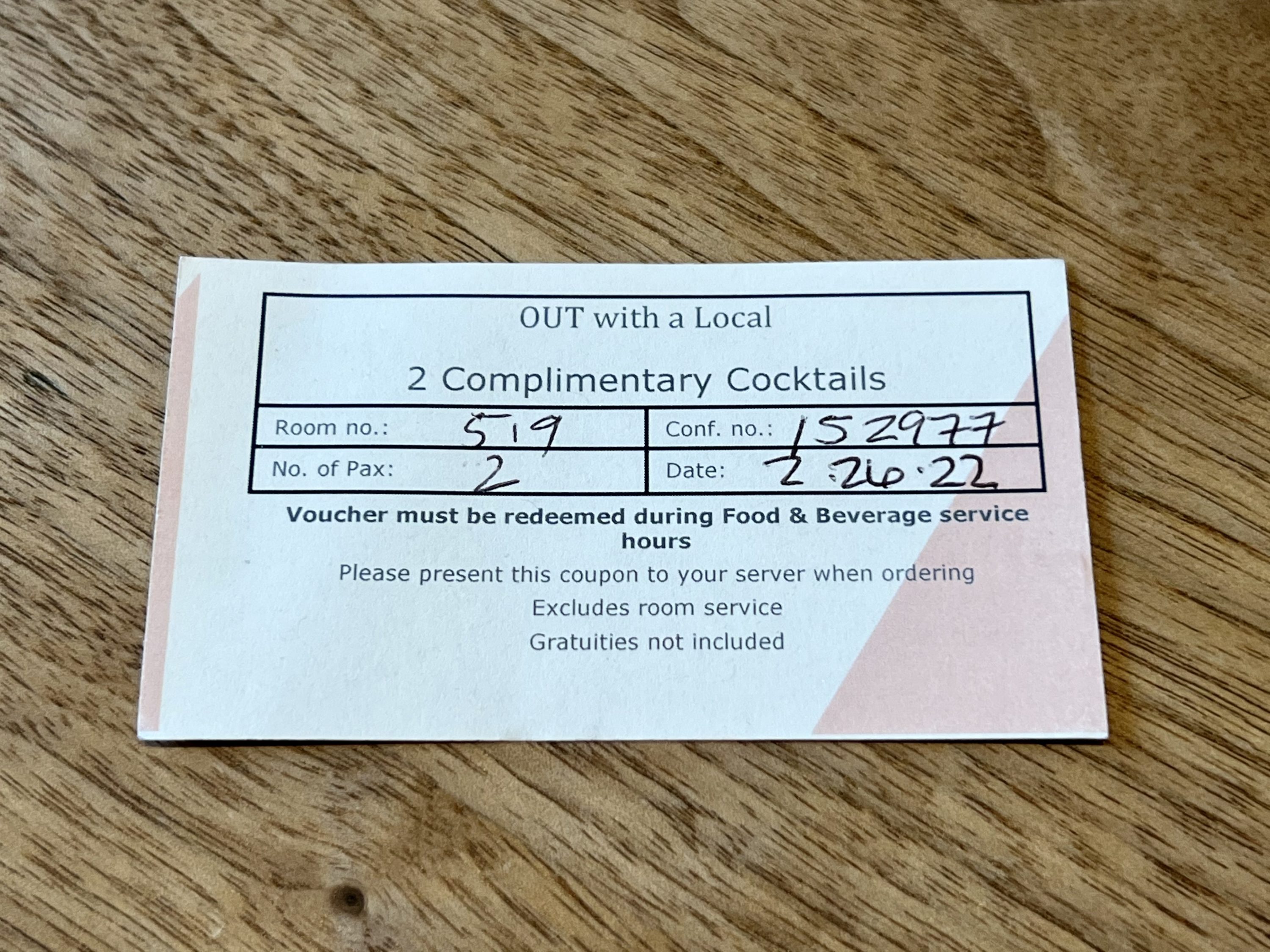 The Williamsburg Hotel check in complimentary cocktails