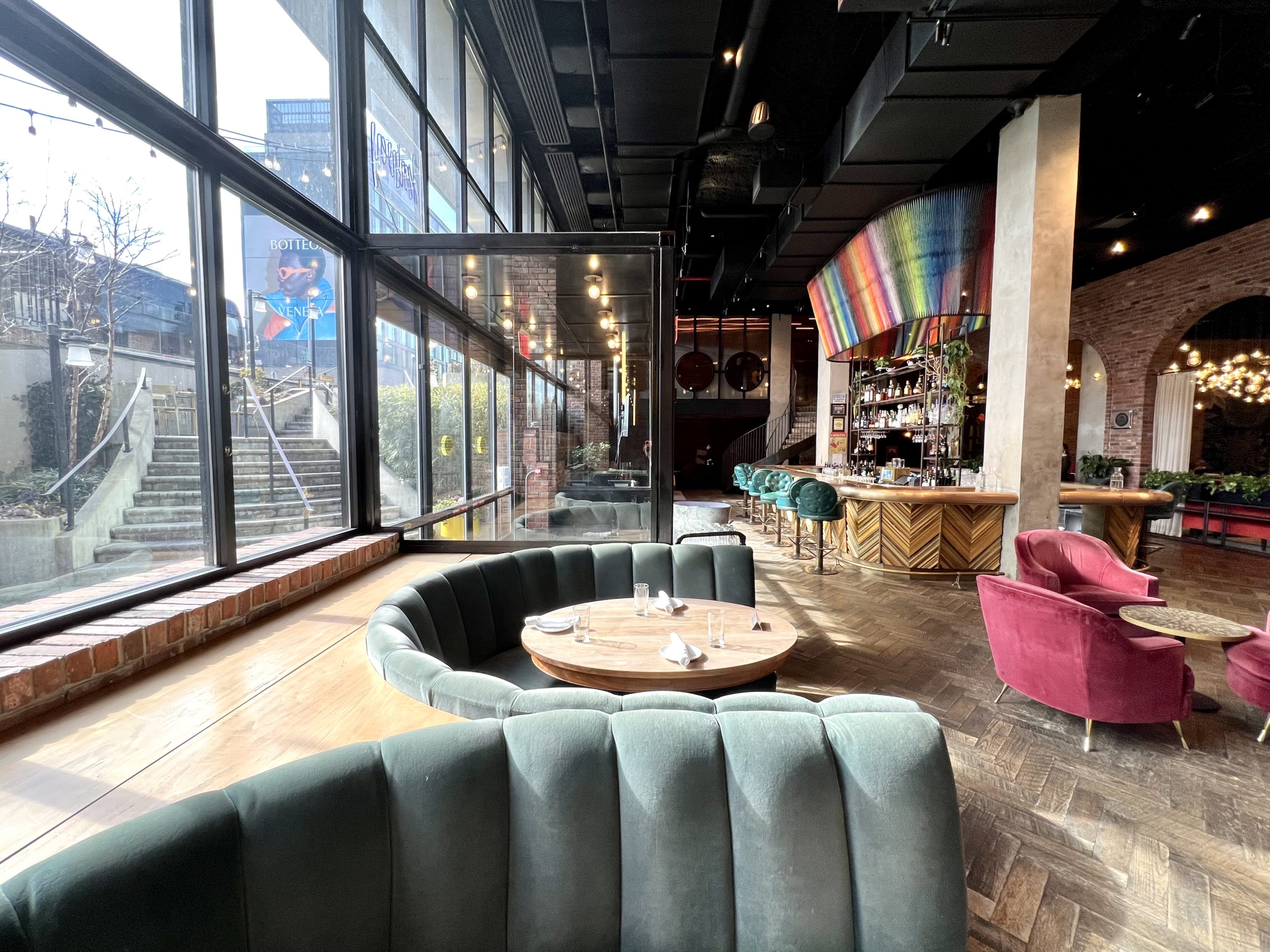 The Williamsburg Hotel lobby booth seating