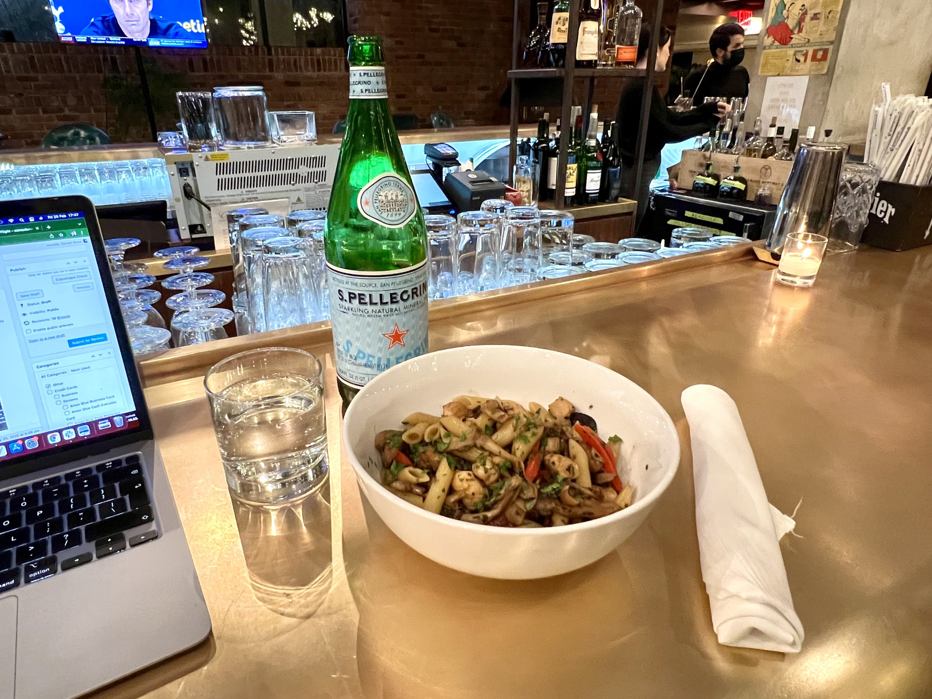 The Williamsburg Hotel restaurant chicken penne pasta