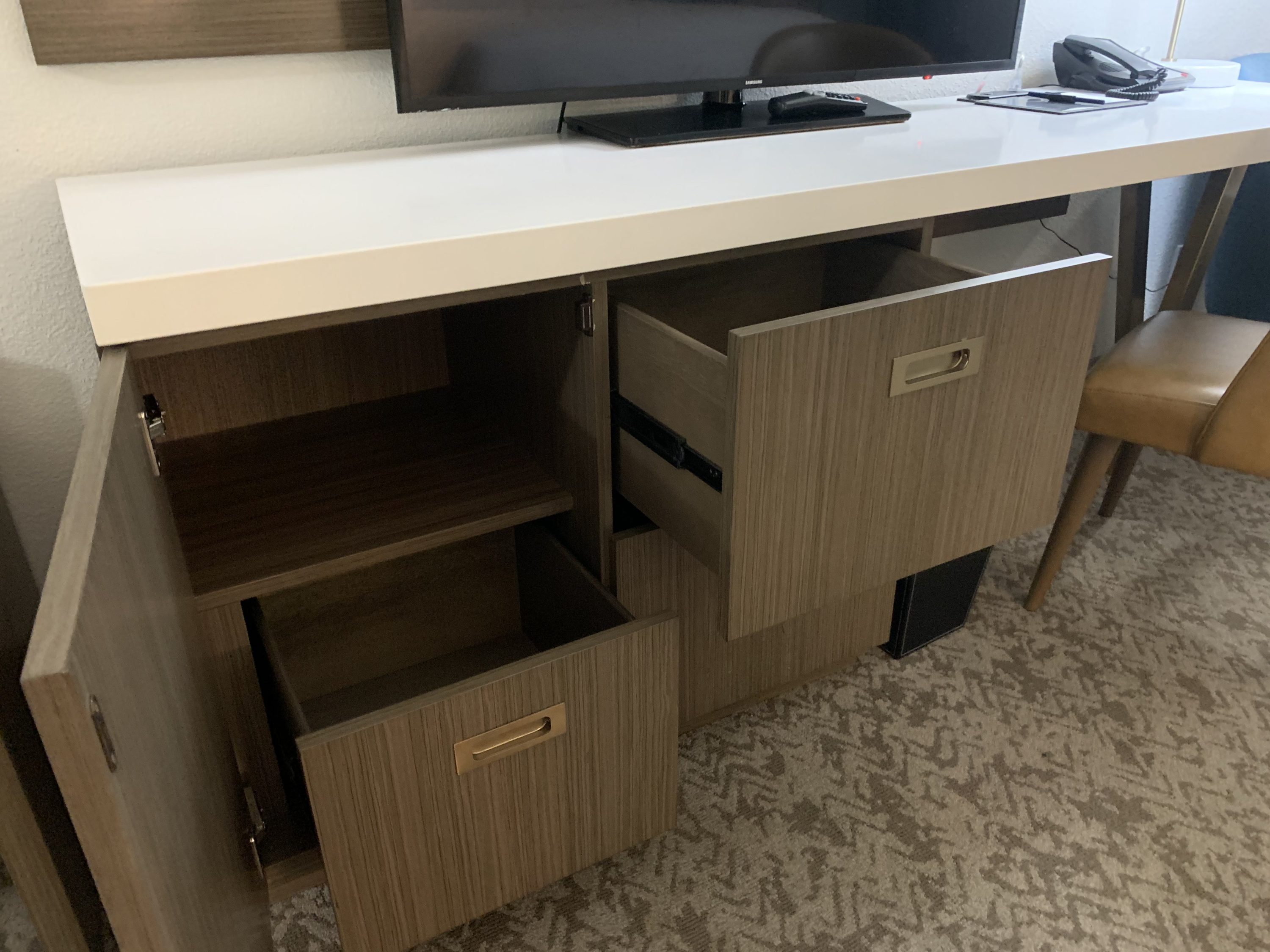 Dresser, entertainment center, and desk combo at the DoubleTree by Hilton Corpus Christi Beachfront