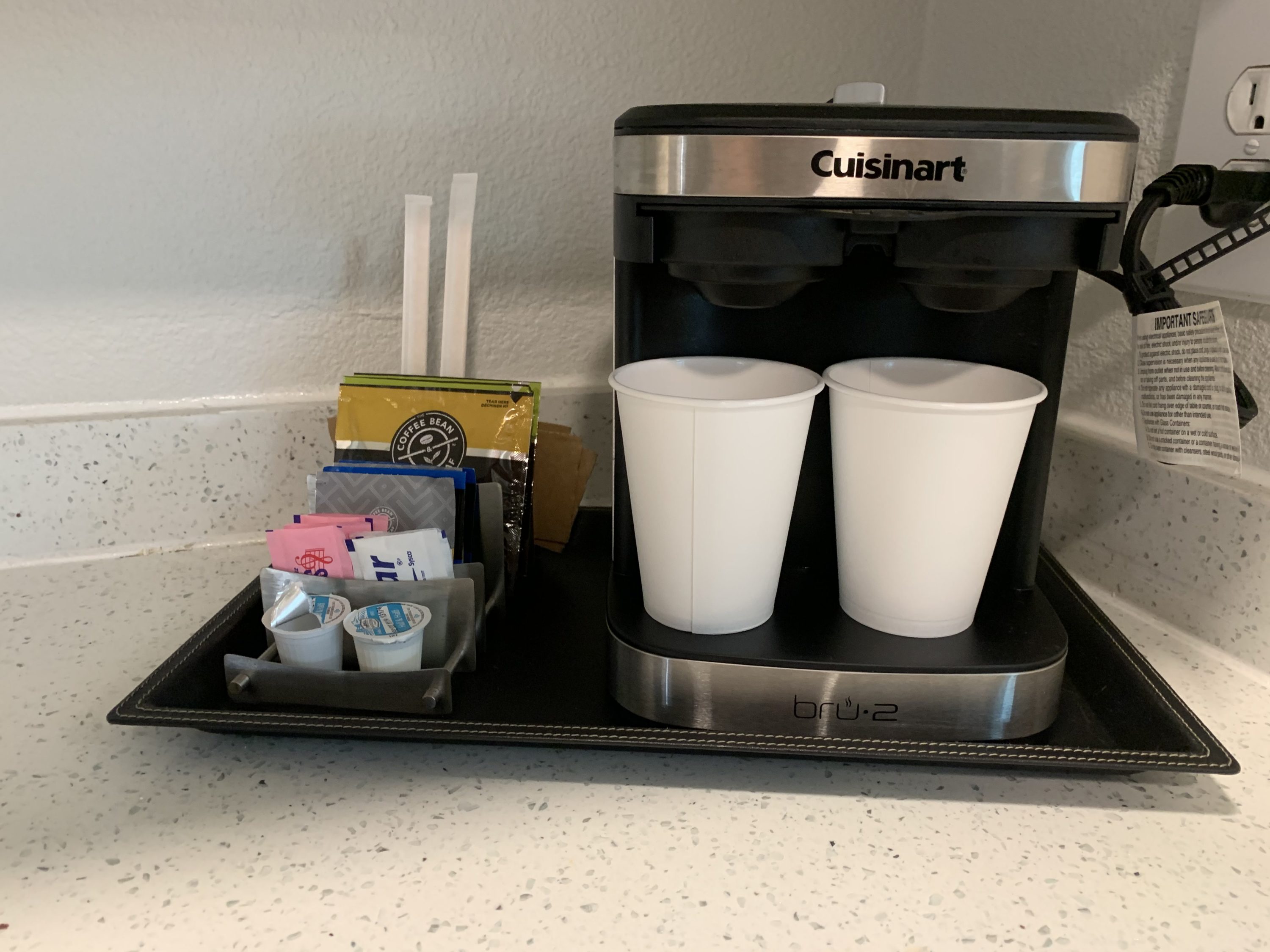 Coffee maker in the guestroom at the DoubleTree by Hilton Corpus Christi Beachfront